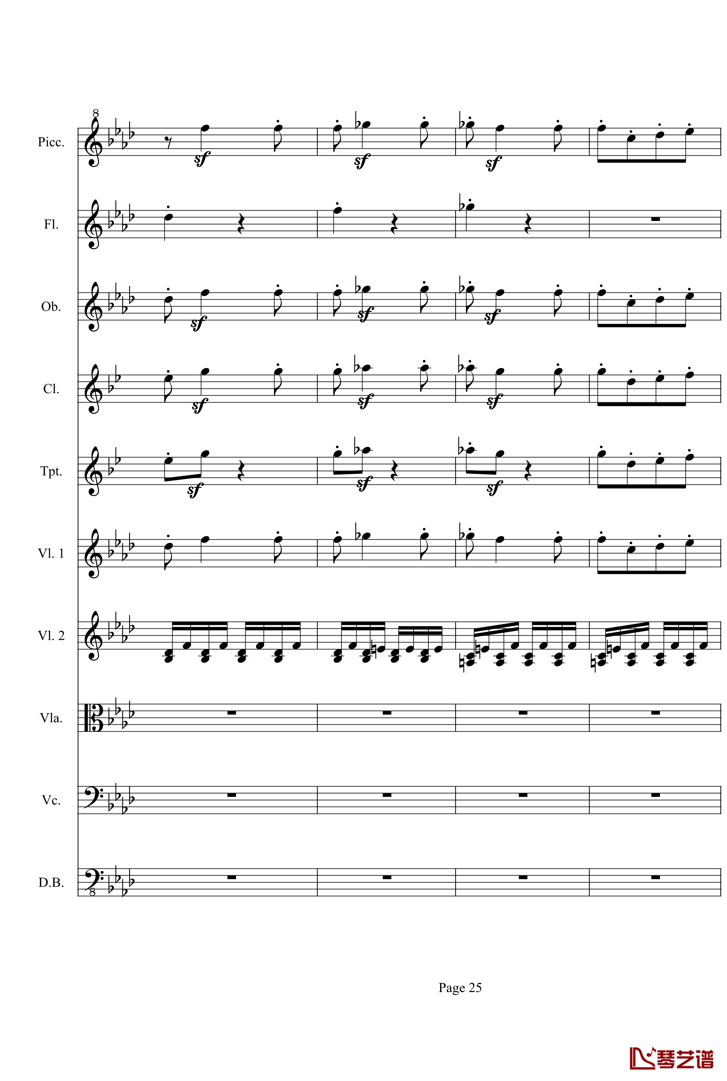 奏鸣曲之交响第23首Ⅲ钢琴谱--贝多芬-beethoven25