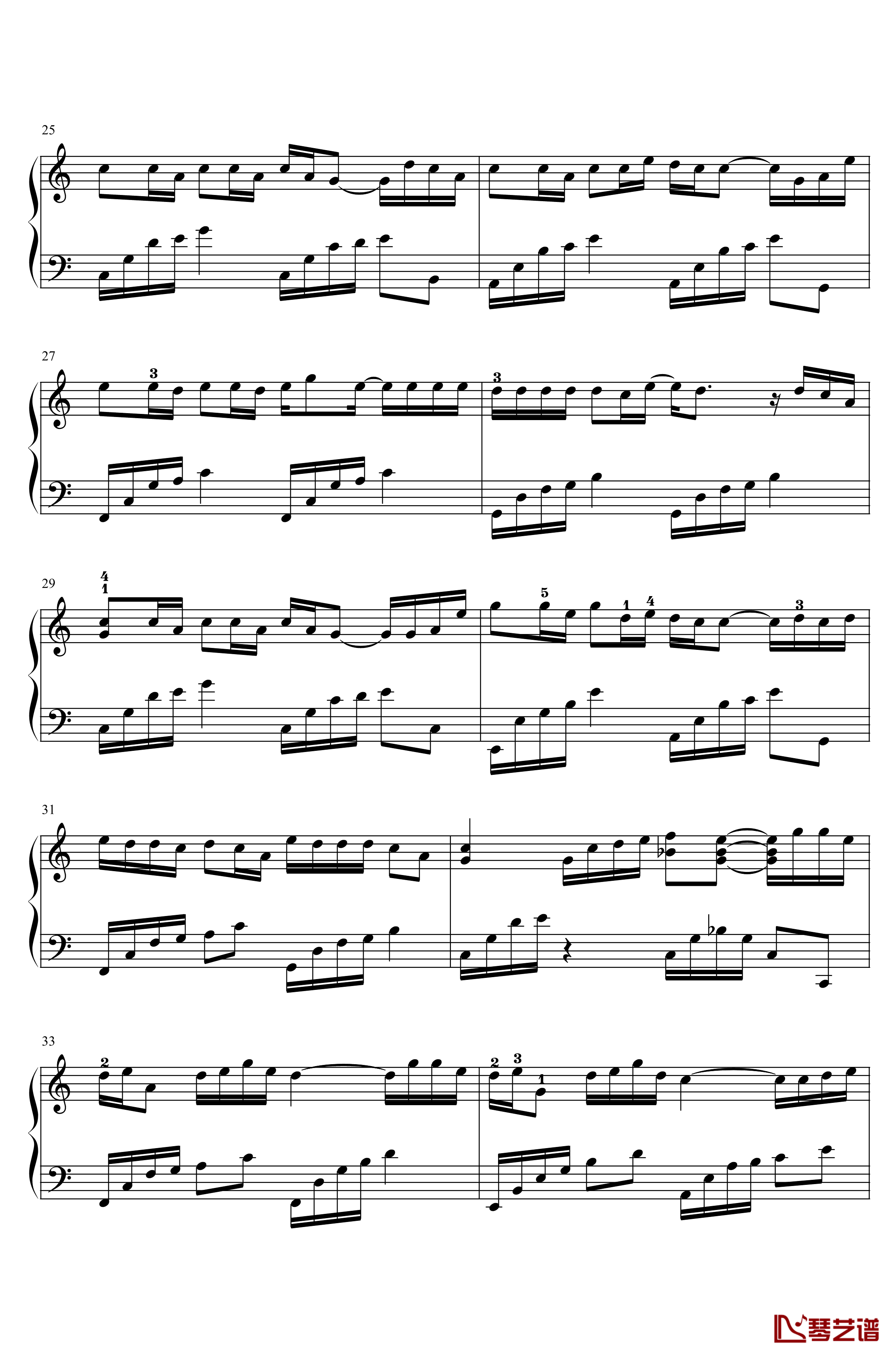青花瓷钢琴谱-精致简化实用版-周杰伦3