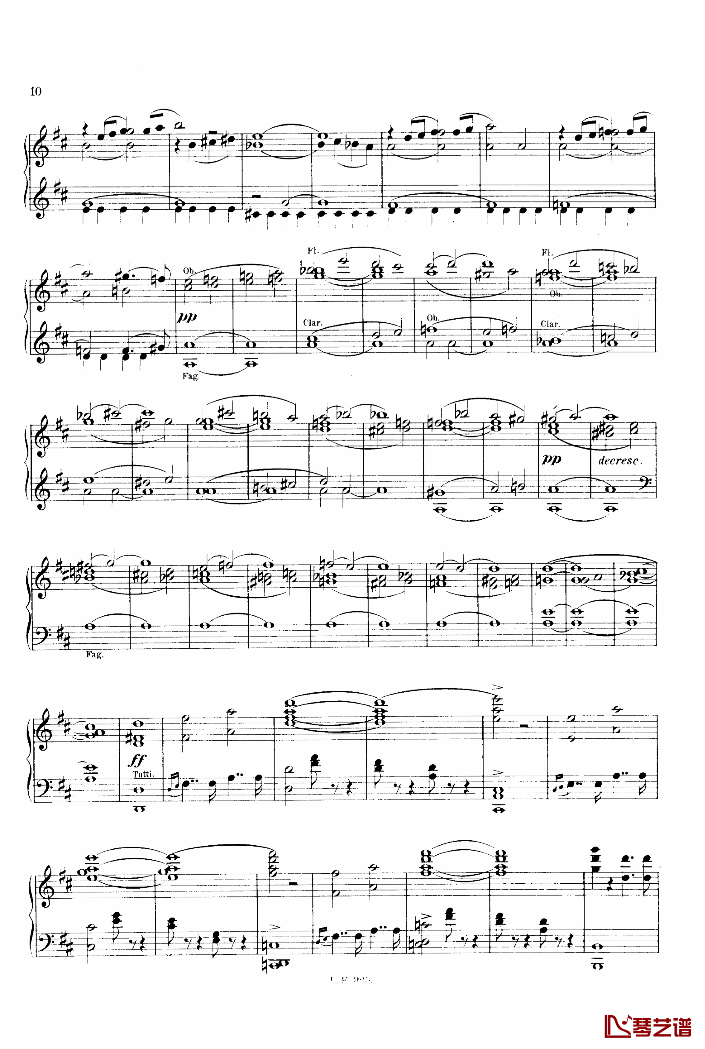 D大调第一交响曲 D.82钢琴谱-舒伯特10