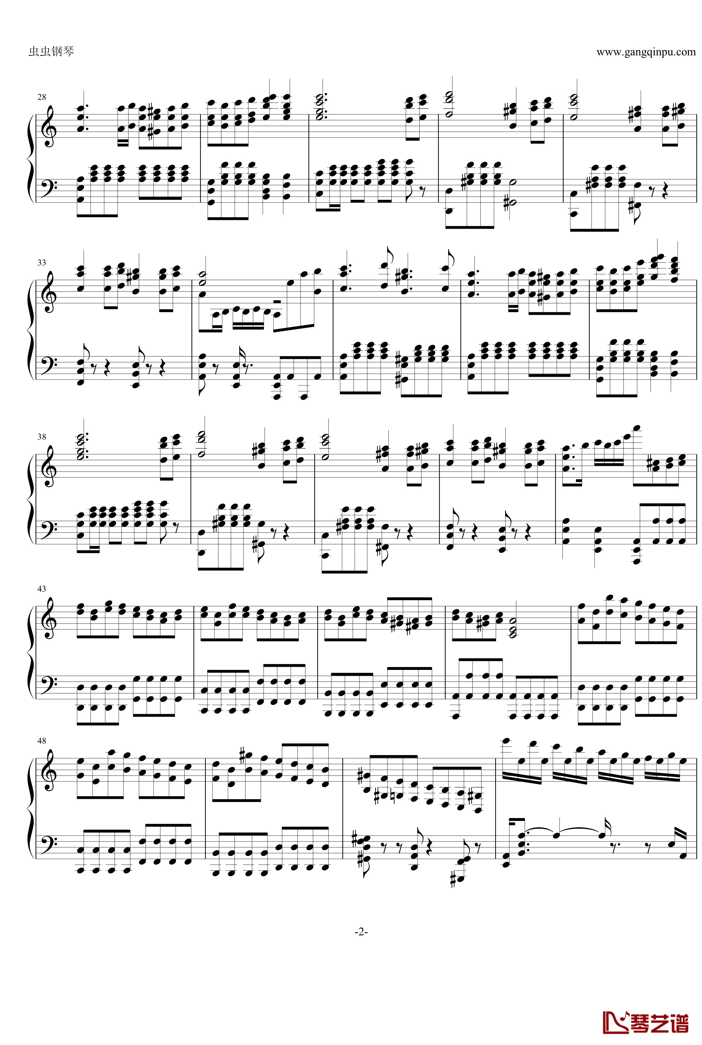 悲怆V3钢琴谱-贝多芬2