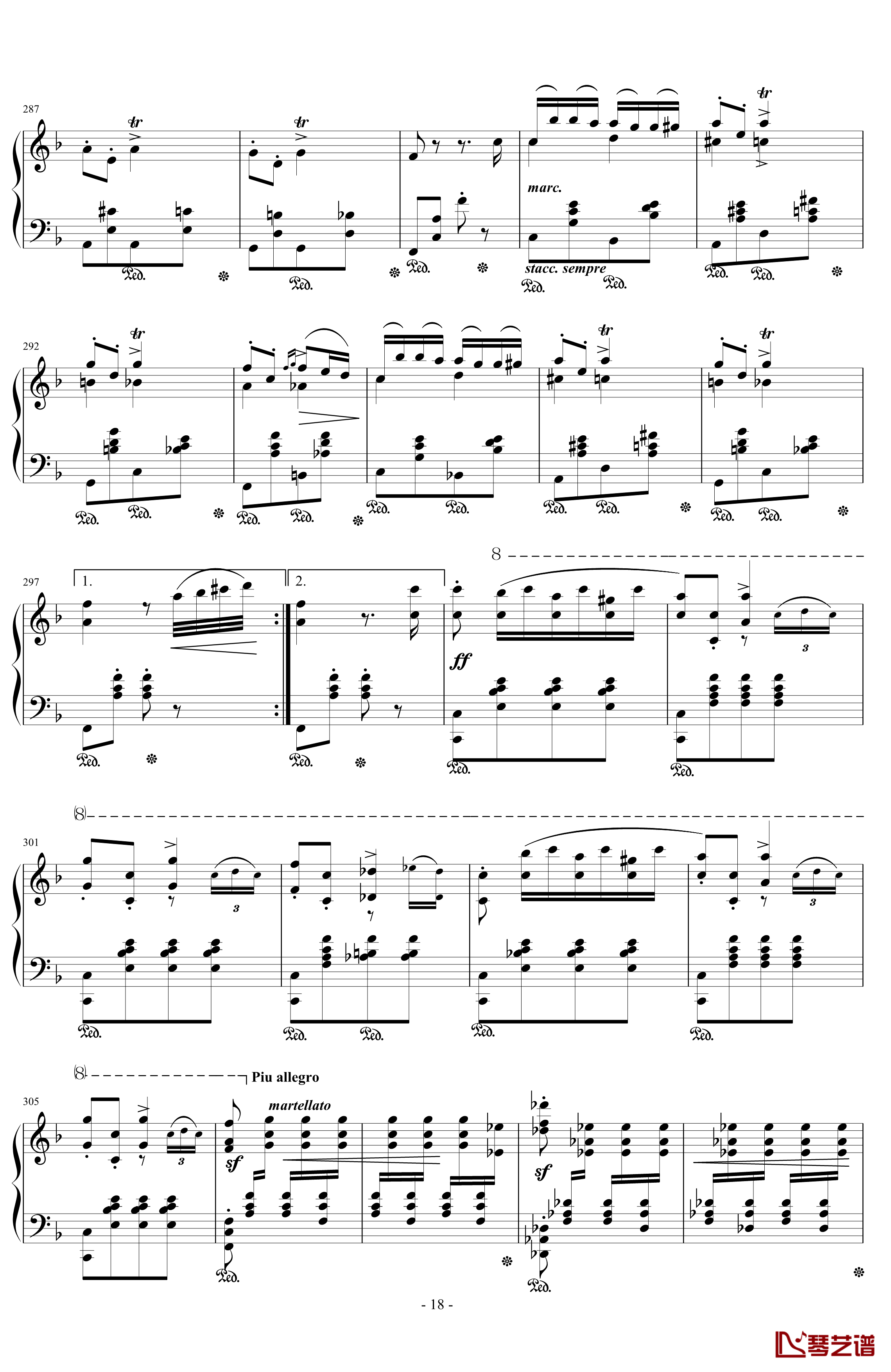 匈牙利狂想曲14号钢琴谱-李斯特的又一首宏大的作品-李斯特18