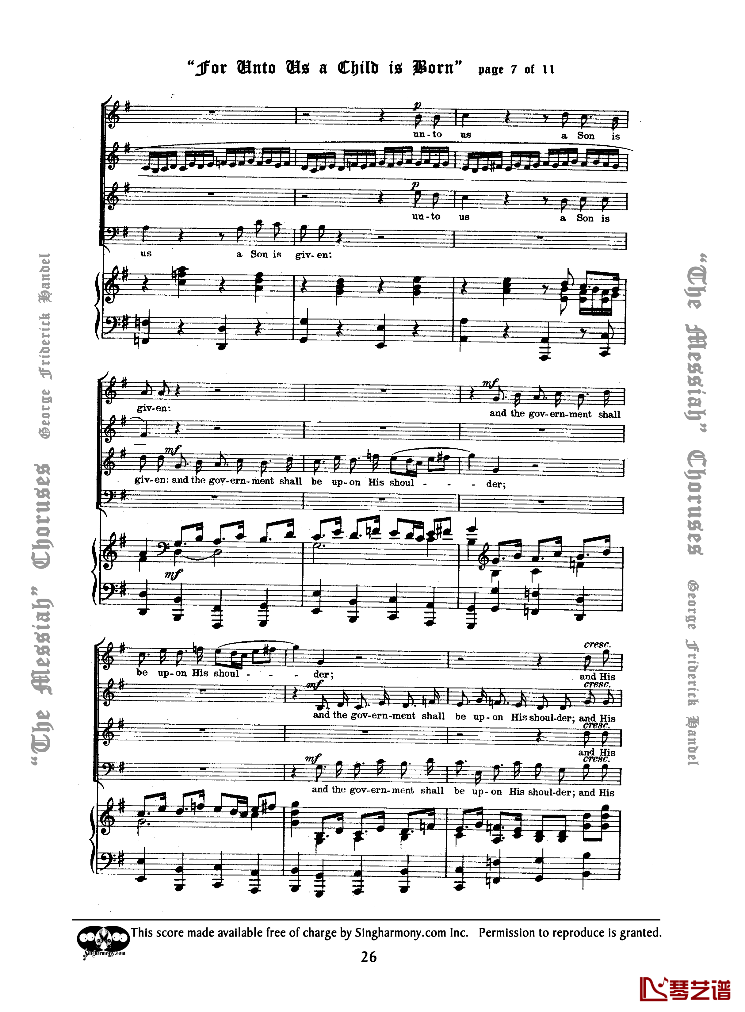 For unto us a Child is born钢琴谱-Handel7