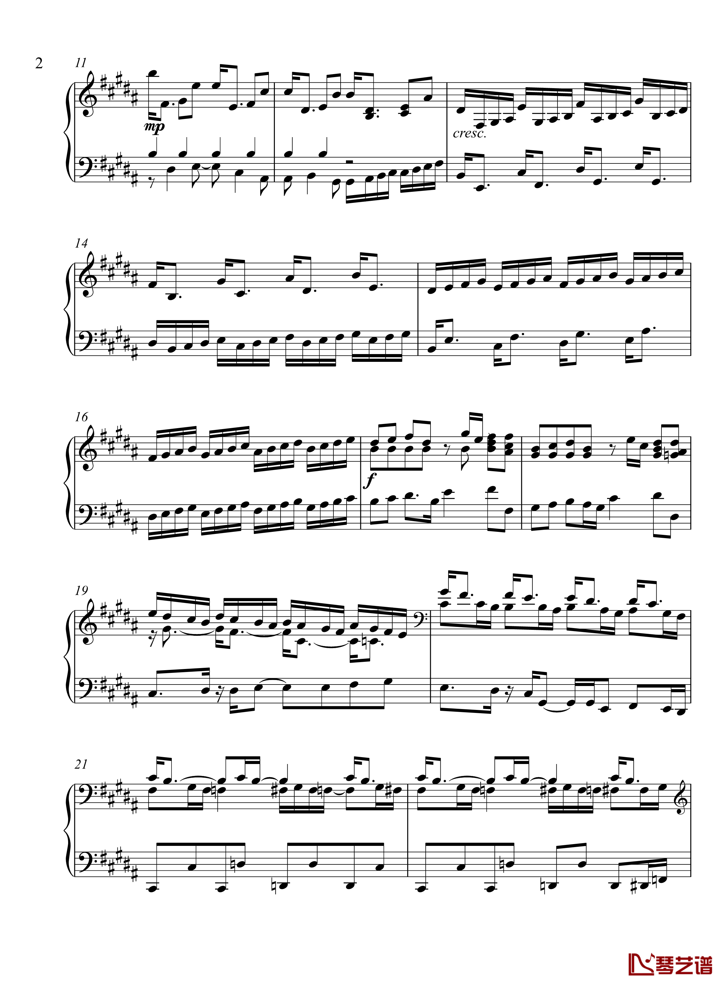 辛普森B大调练习曲钢琴谱-辛普森2