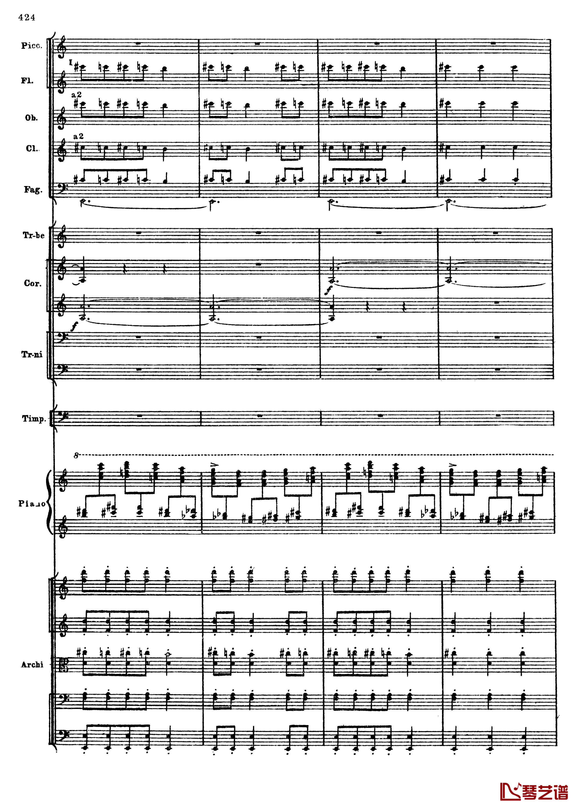 普罗科菲耶夫第三钢琴协奏曲钢琴谱-总谱-普罗科非耶夫156