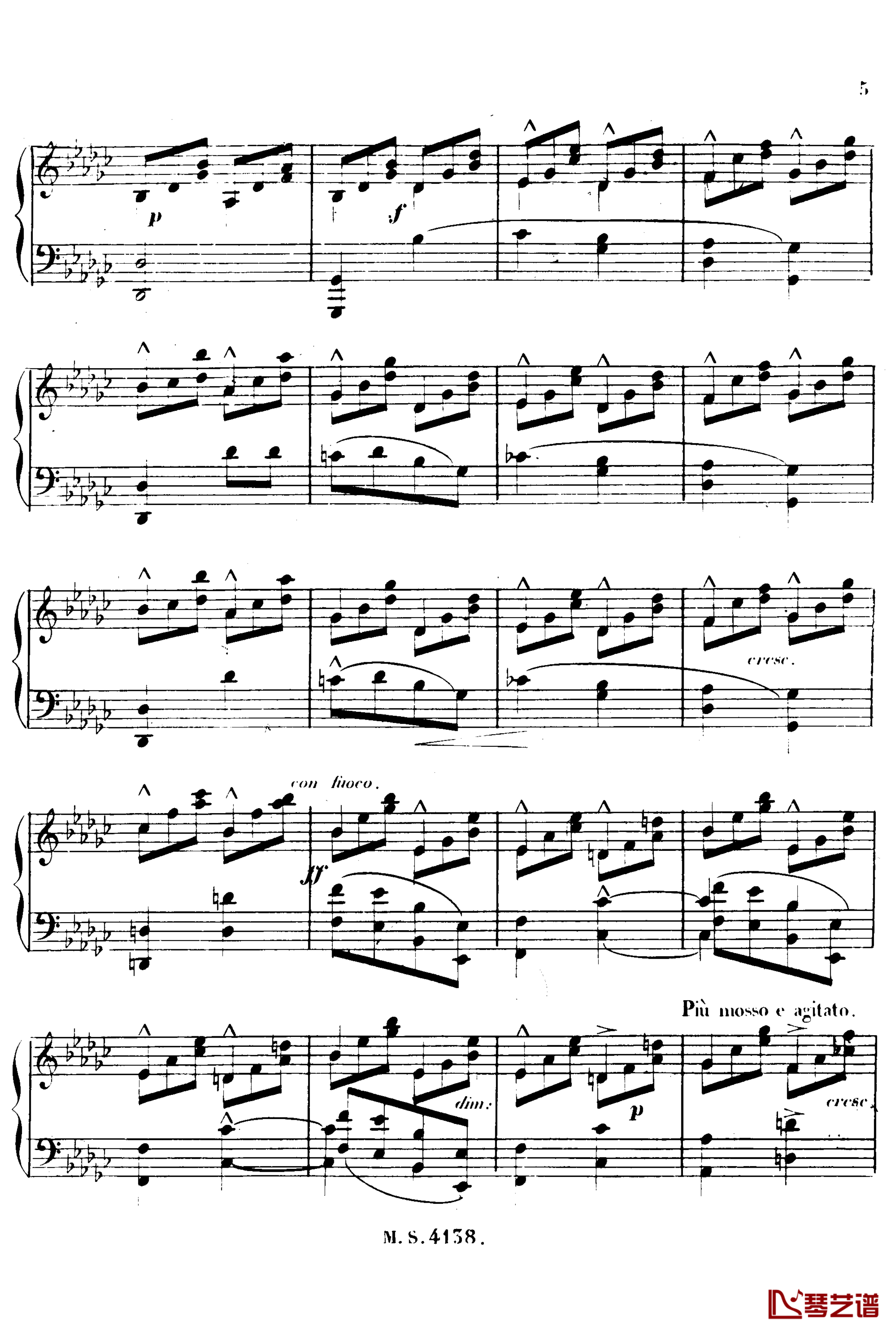 B大调夜曲 Op.51b钢琴谱-塔尔贝格6