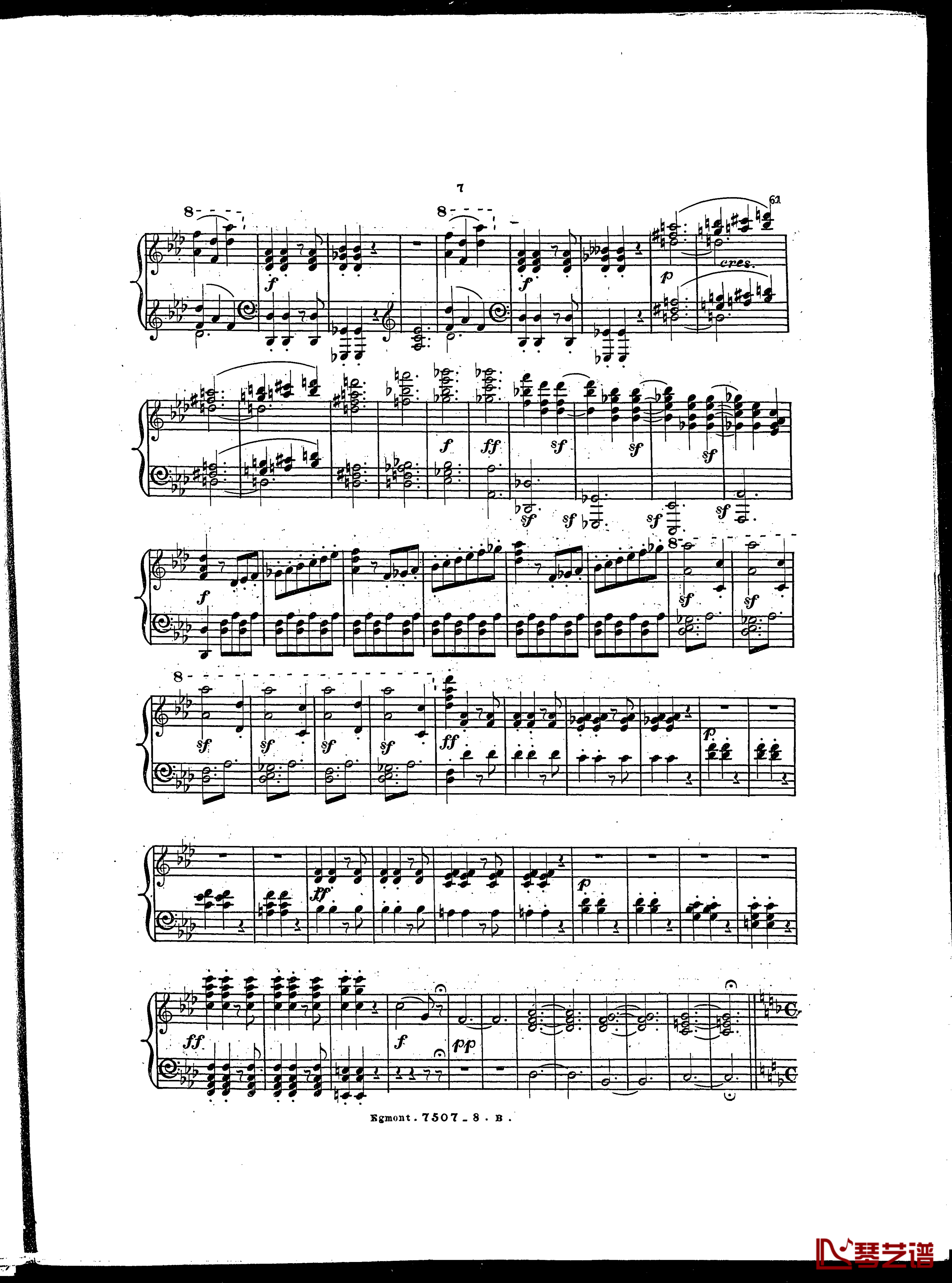 埃格蒙特序曲  Op.84钢琴谱-贝多芬-beethoven6