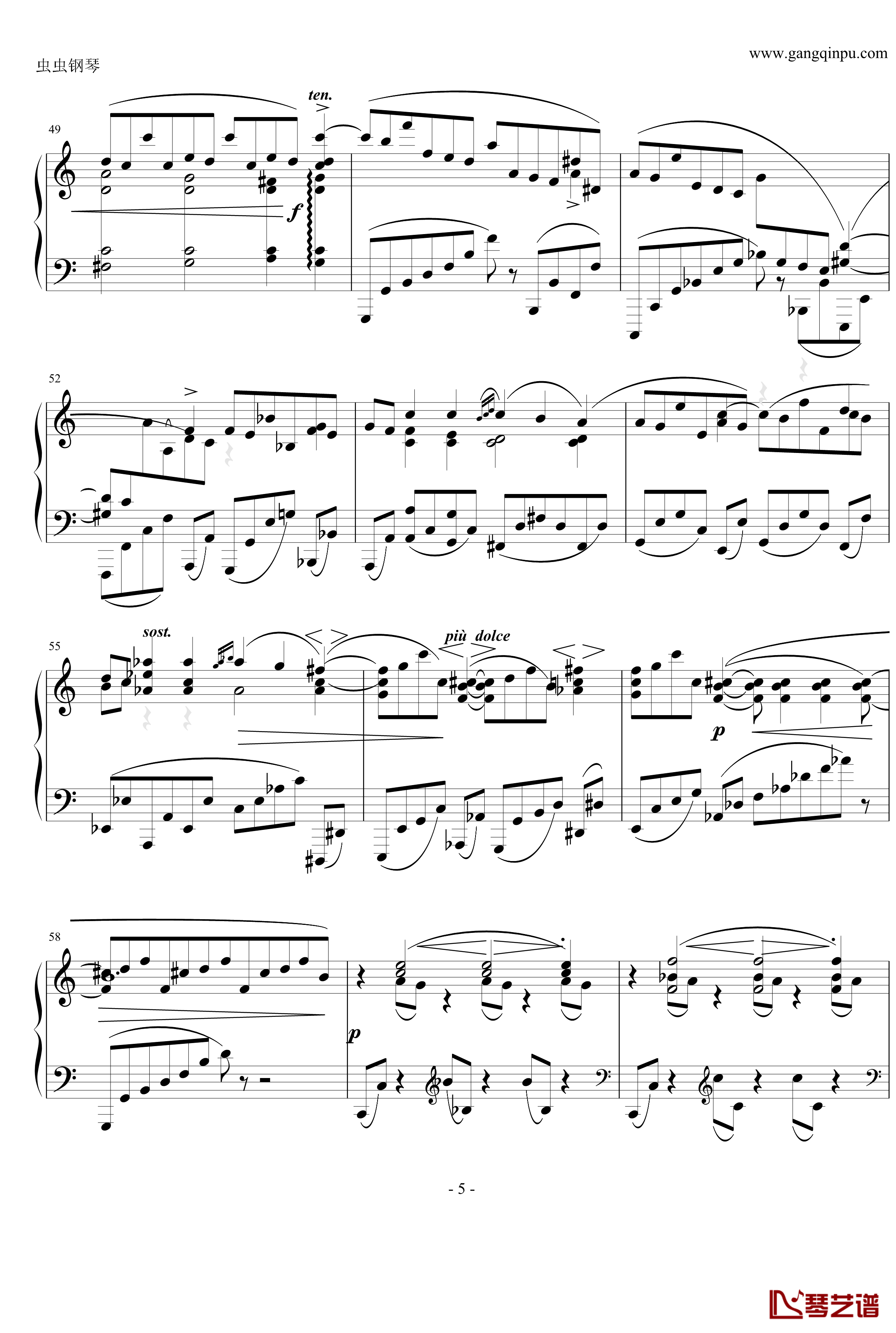 随想曲钢琴谱Op.76 No.8-勃拉姆斯-Brahms5