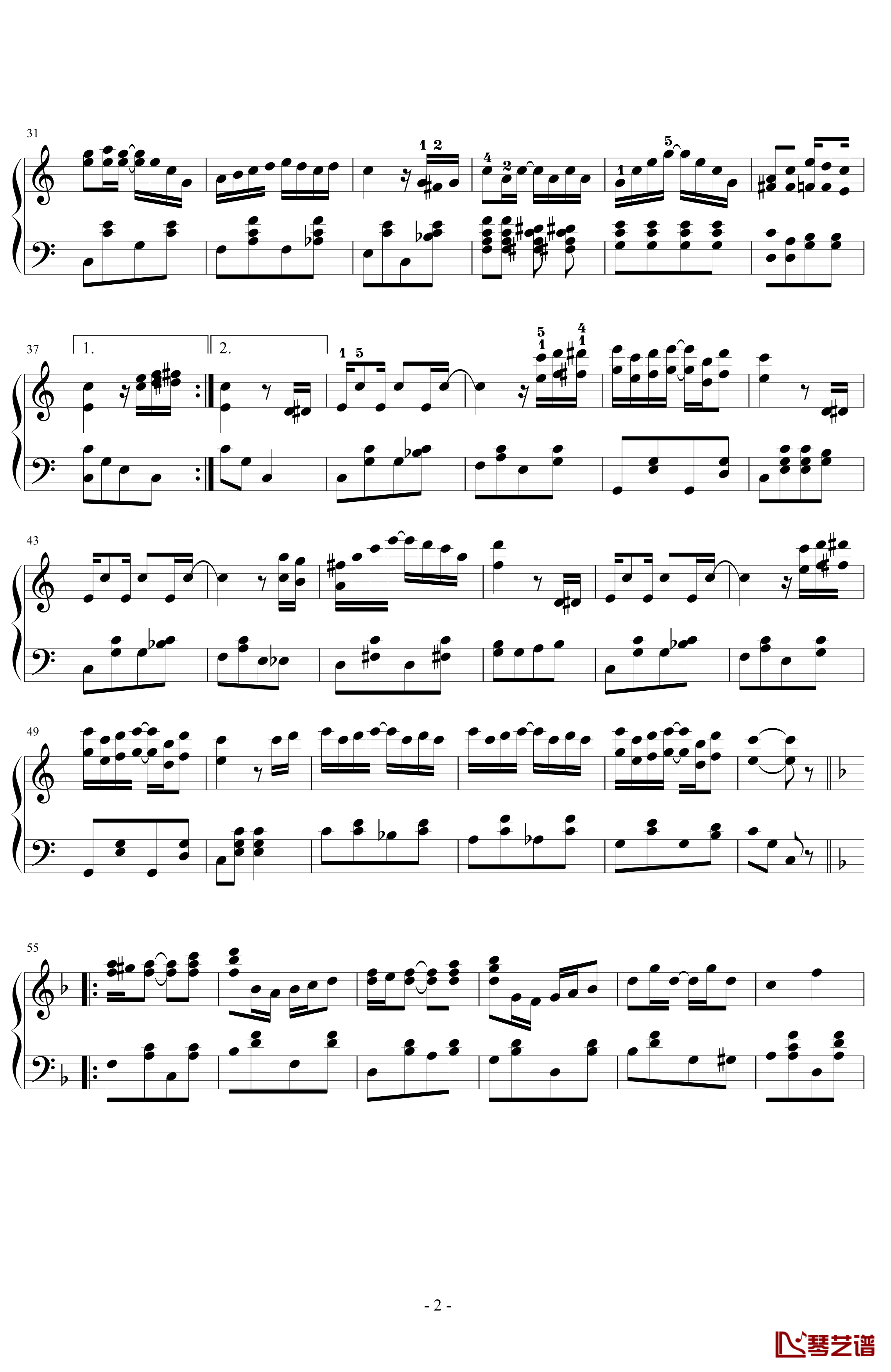 演艺人钢琴谱-简化版-乔普林2