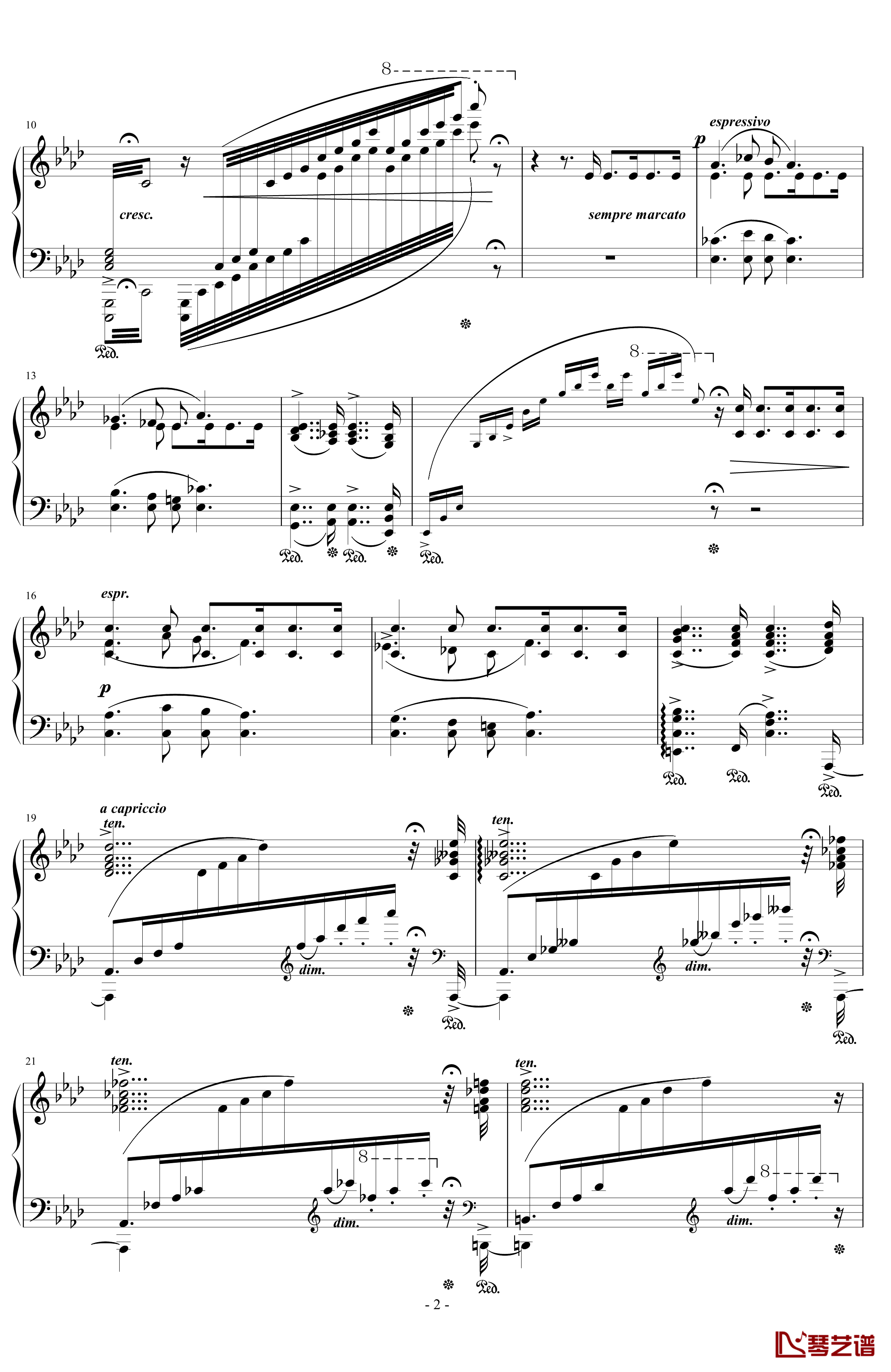 匈牙利狂想曲14号钢琴谱-李斯特的又一首宏大的作品-李斯特2