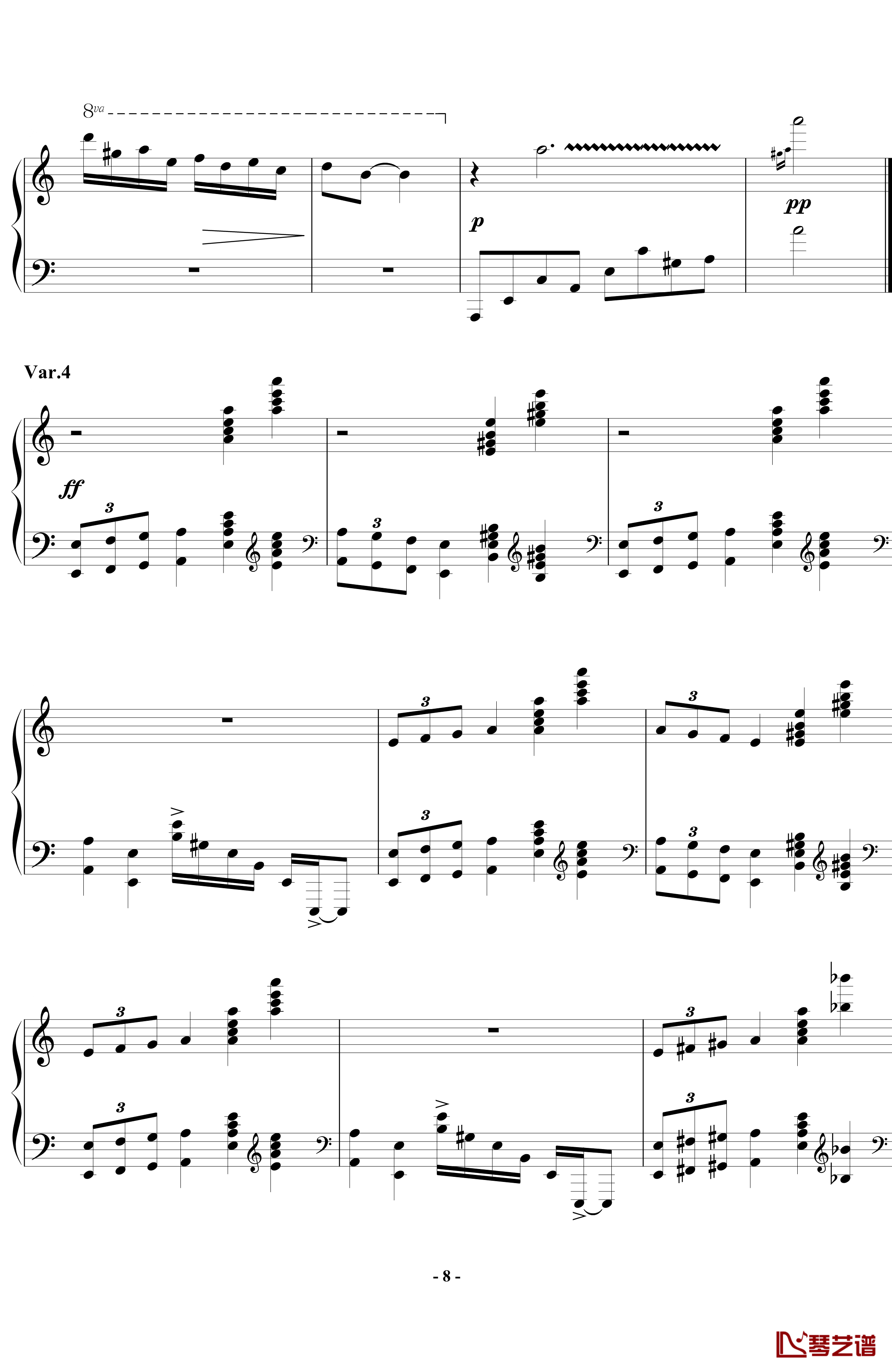 帕格尼尼飞絮曲钢琴谱-标准版-马克西姆-Maksim·Mrvica8