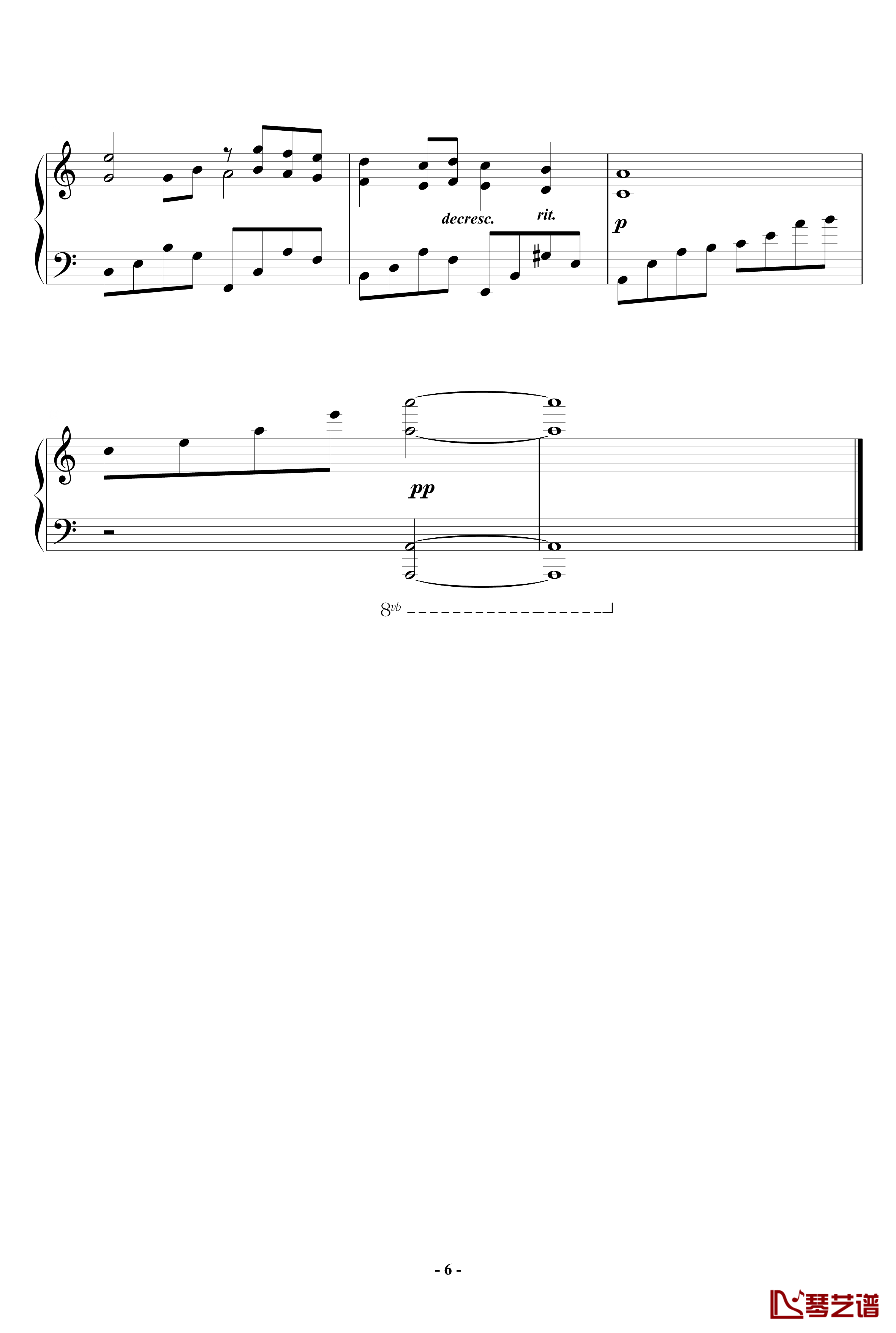 Blue Leaf钢琴谱-黑白键卧龙6