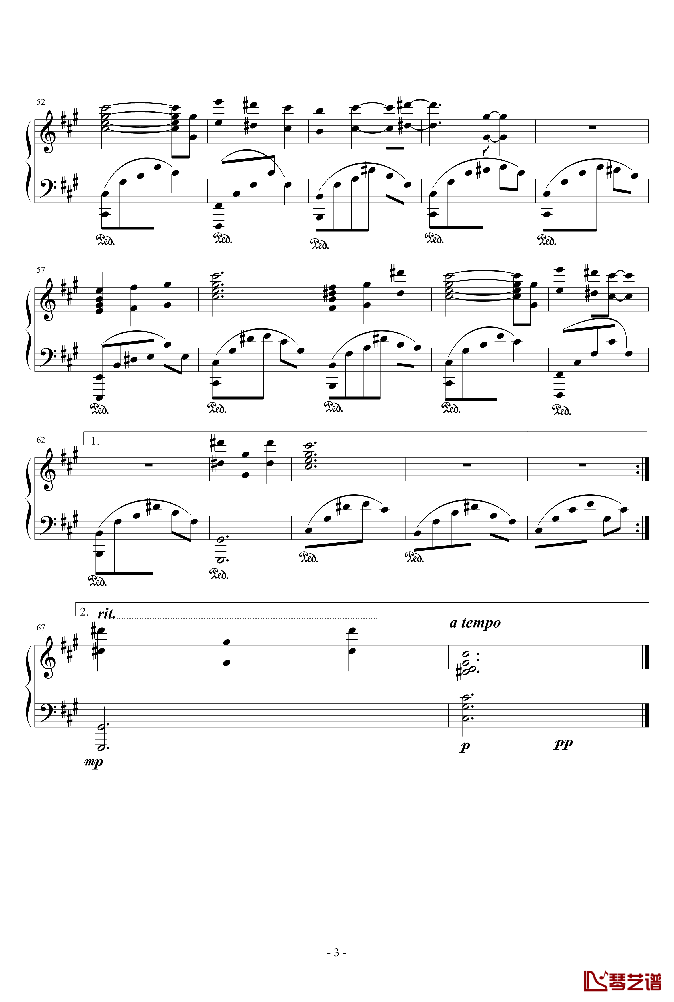满月钢琴谱-芈月传主题曲3