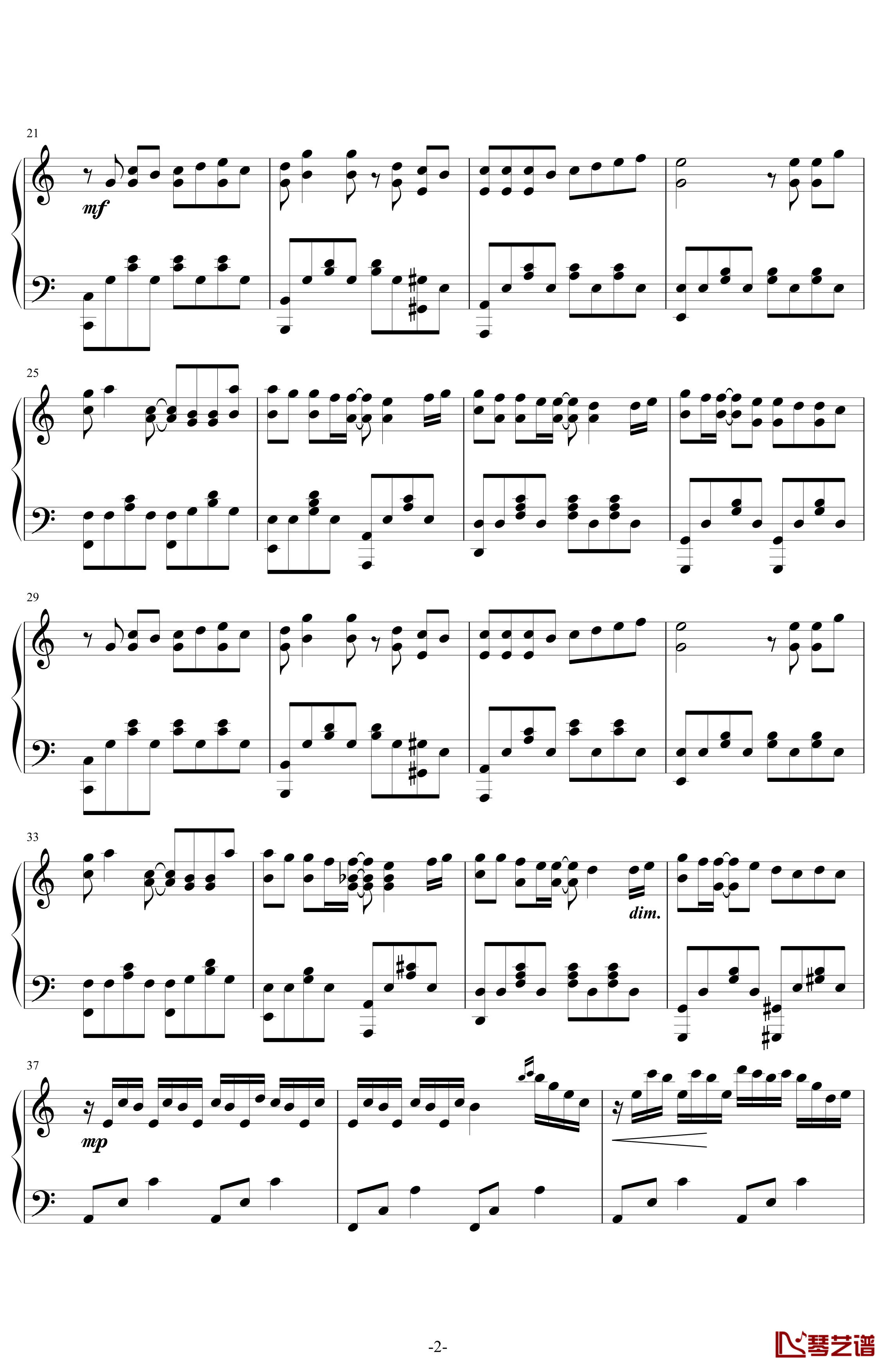 枫钢琴谱-周杰伦2