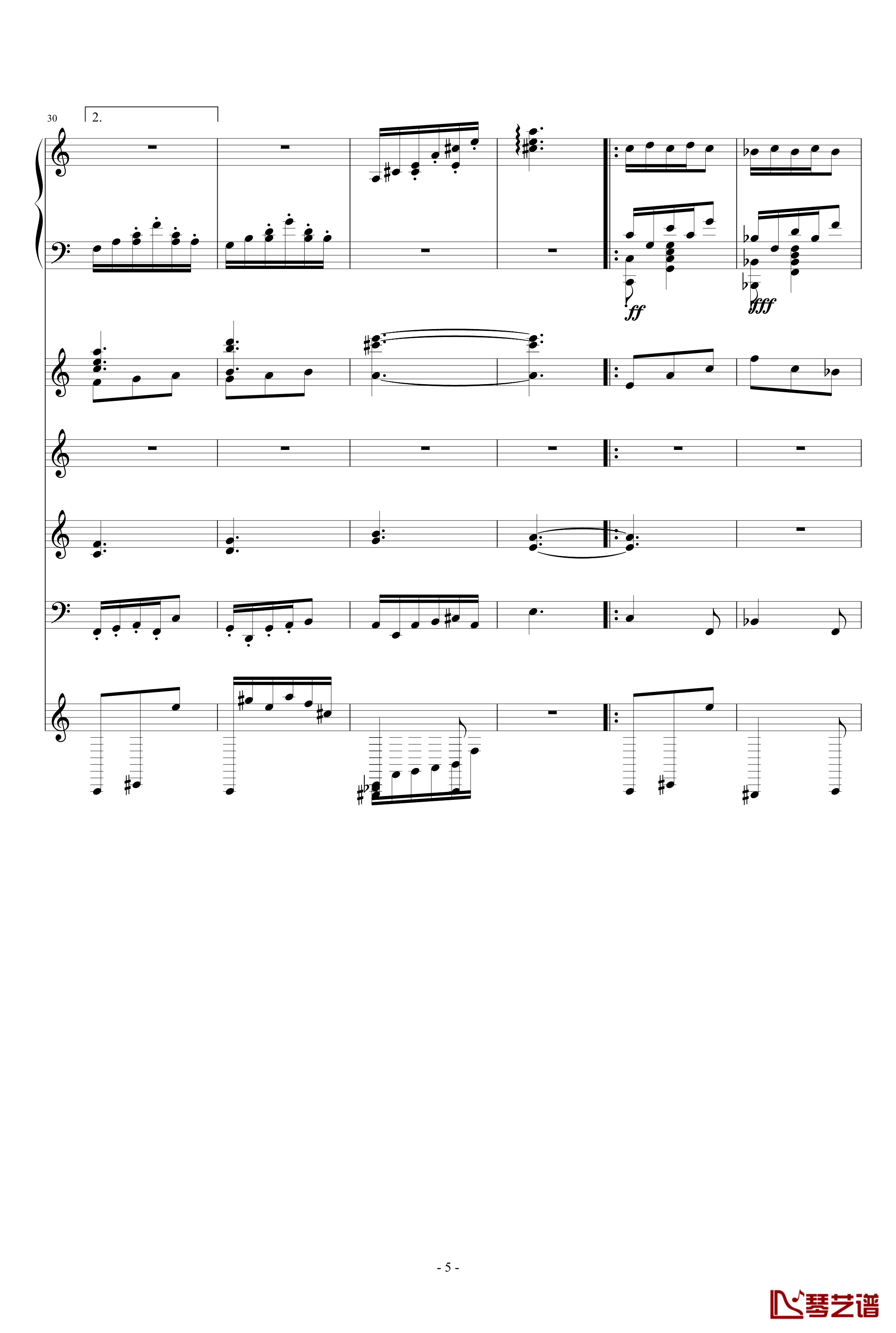 月の六重奏钢琴谱-A弦-airoad5