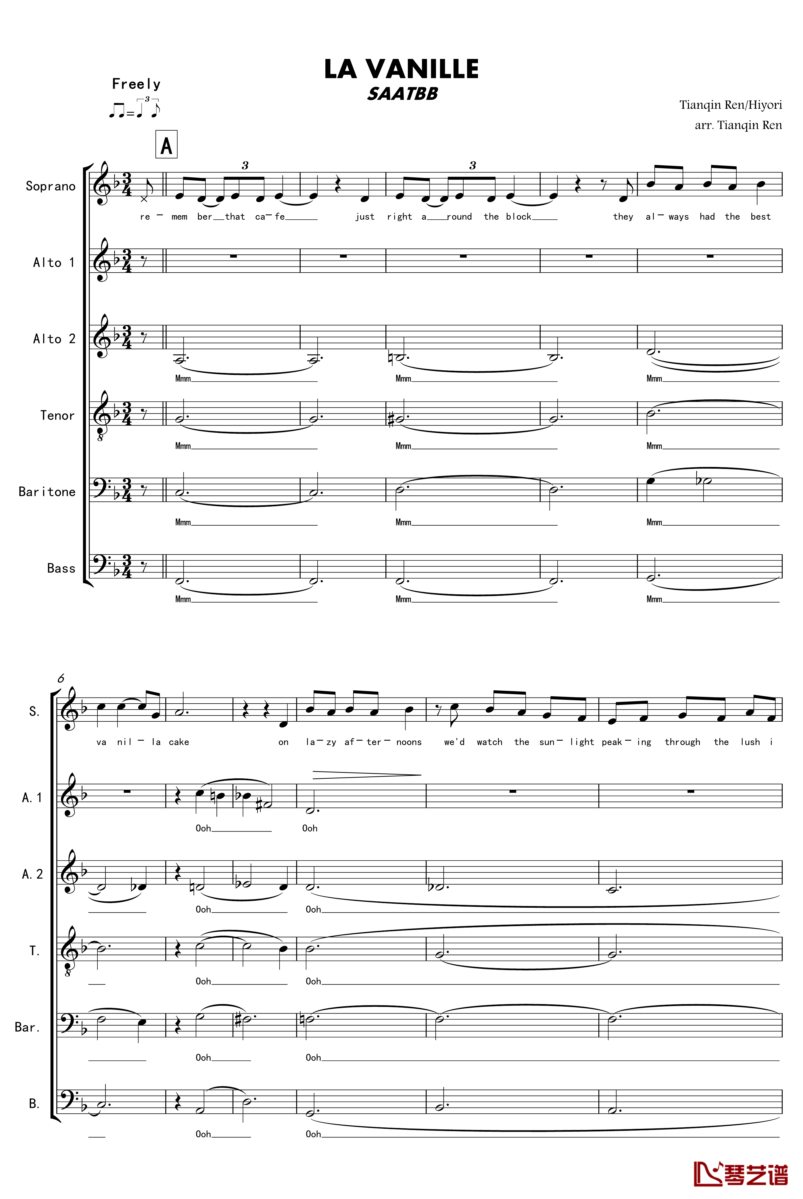 La Vanille钢琴谱-A cappella-thisisit20091