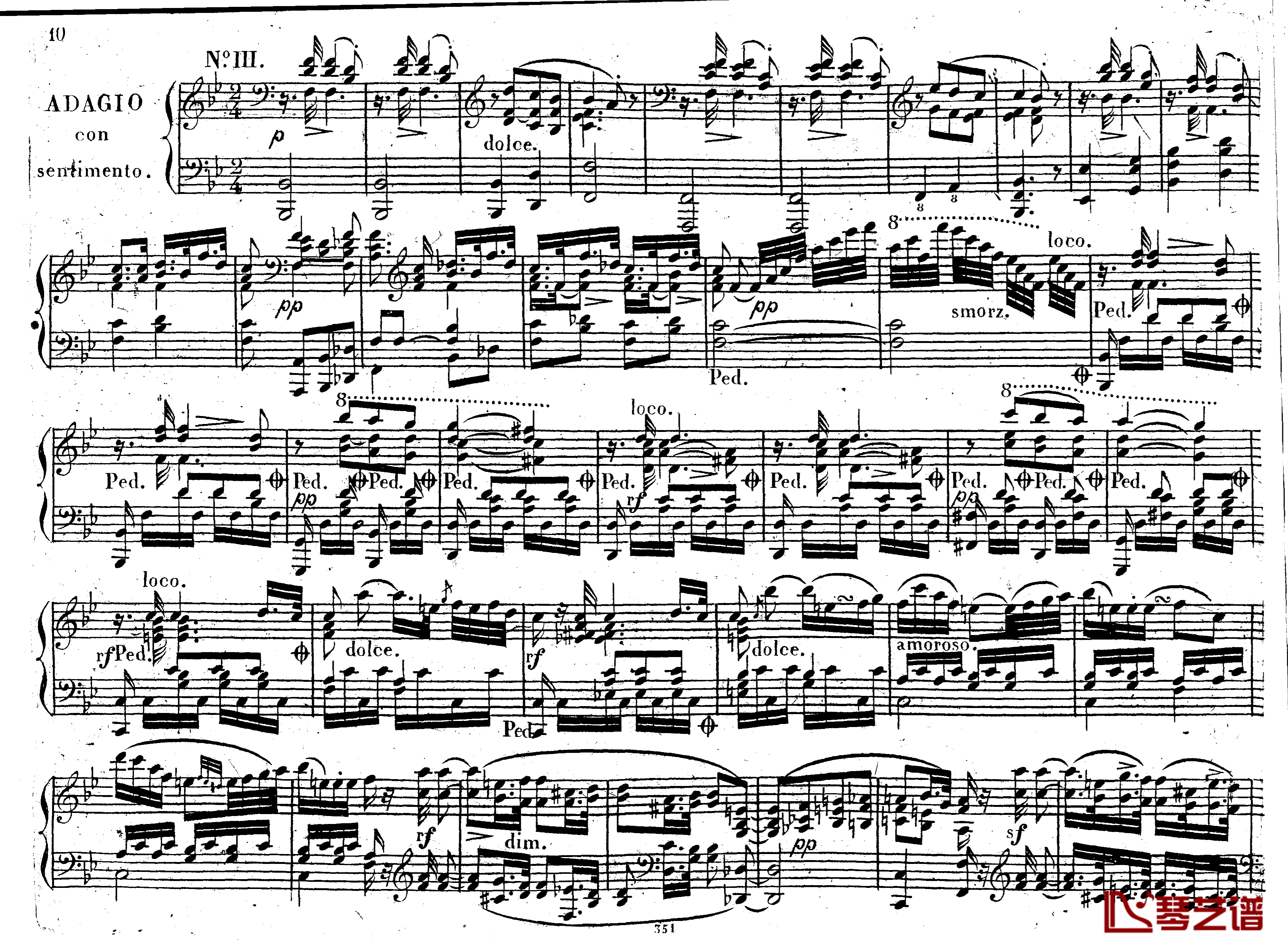降E大调第八钢琴奏鸣曲 Op.144钢琴谱-车尔尼-Czerny9