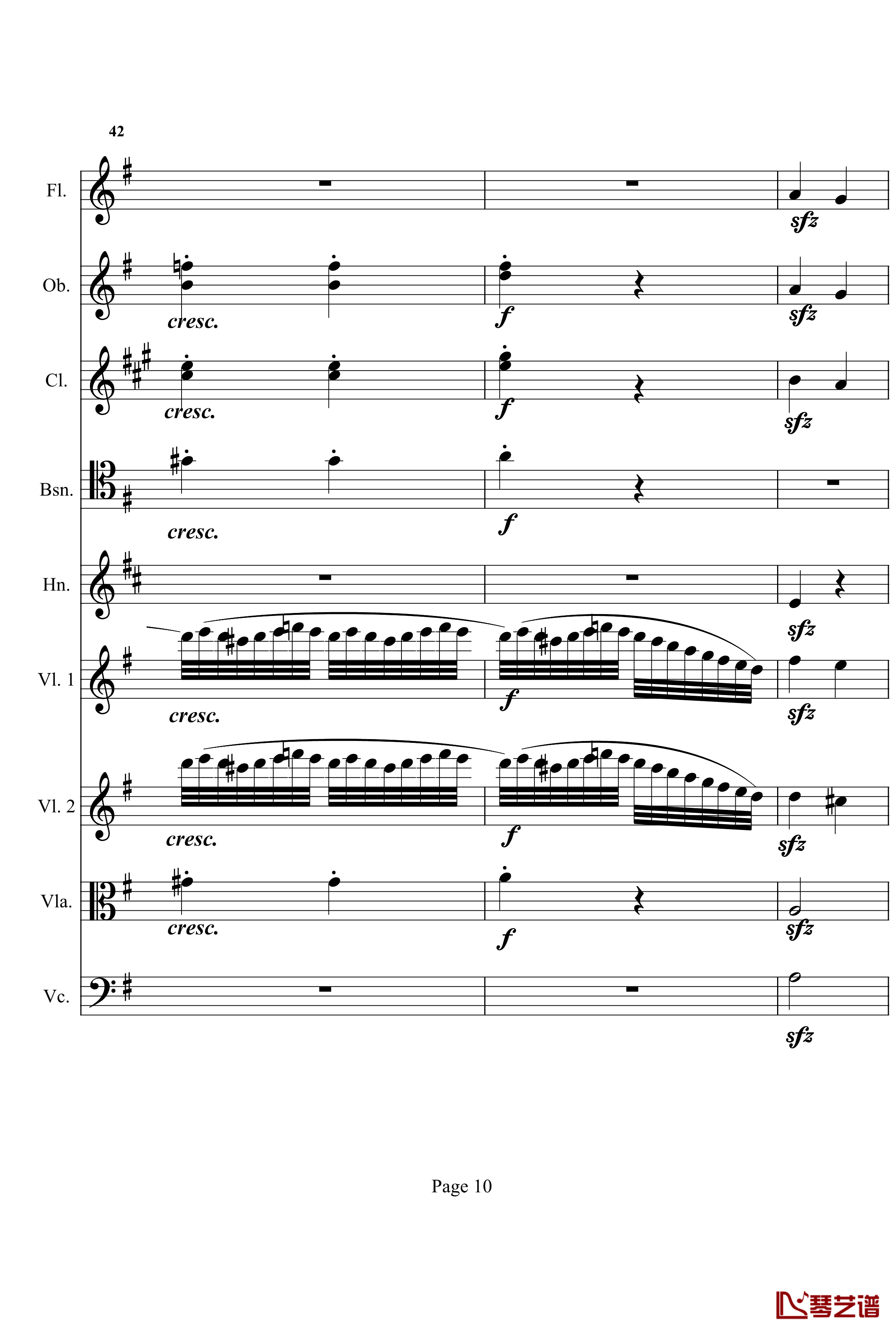 奏鸣曲之交响钢琴谱- 第十首-Ⅰ-贝多芬-beethoven10