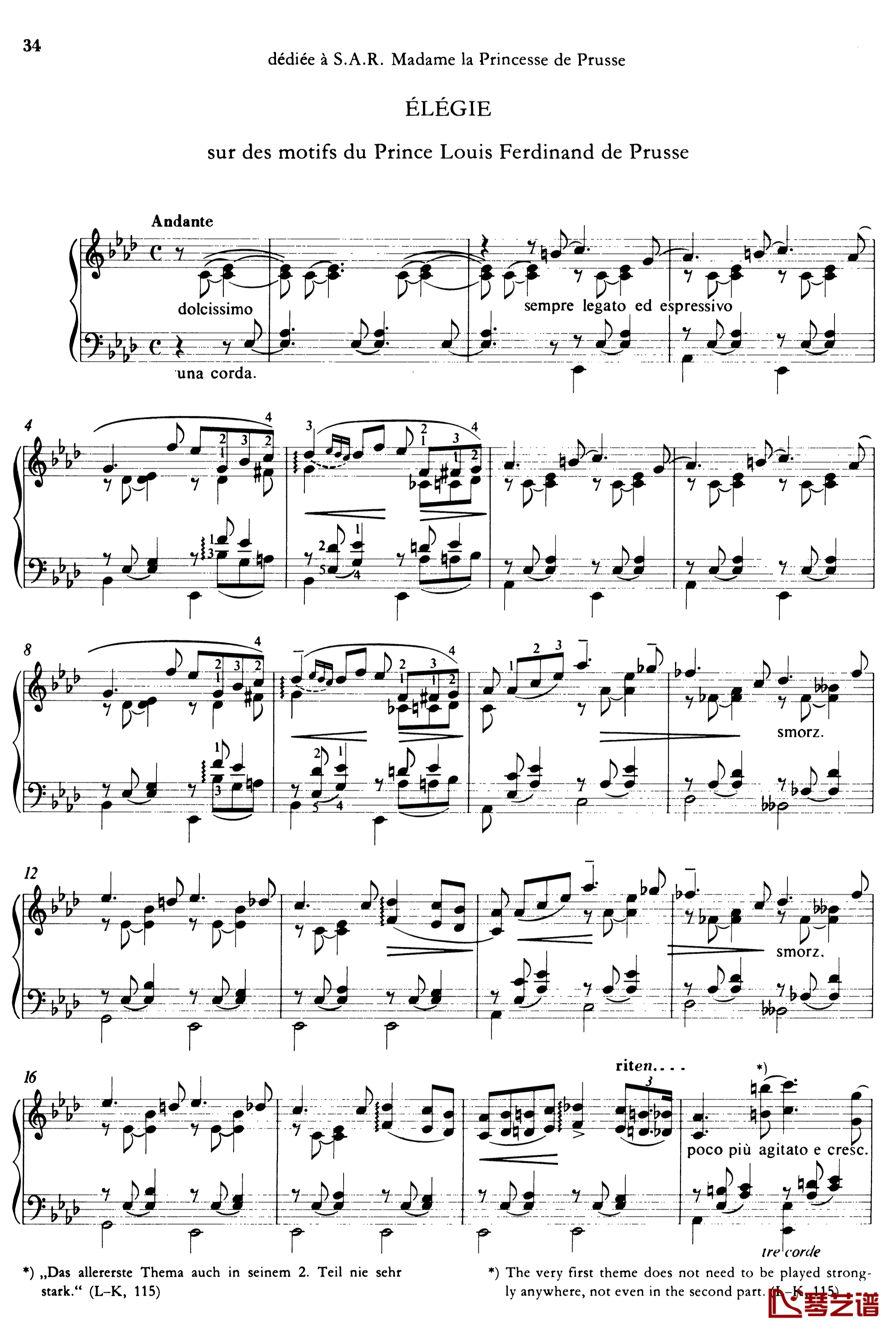 李斯特悲歌钢琴谱S.168-普契尼1