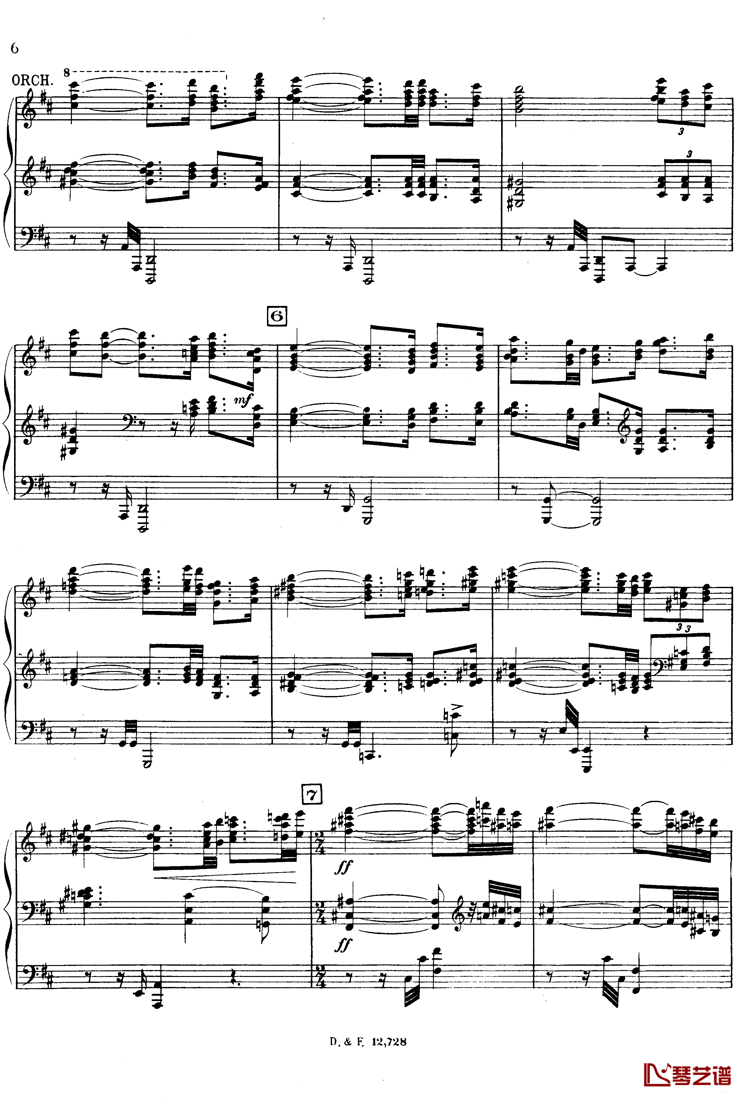 左手钢琴协奏曲钢琴谱-拉威尔-Ravel6