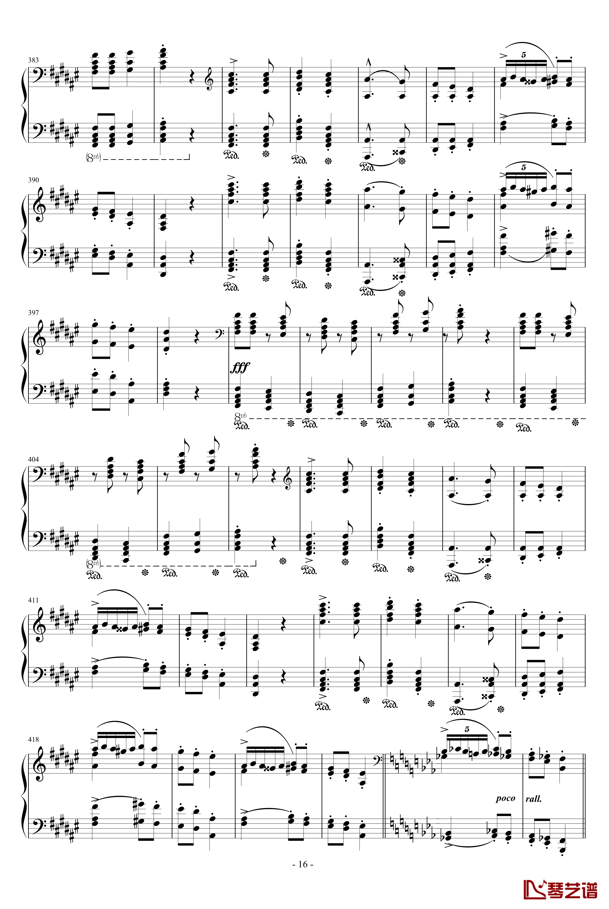 匈牙利狂想曲第9号钢琴谱-19首匈狂里篇幅最浩大、技巧最艰深的作品之一-李斯特16