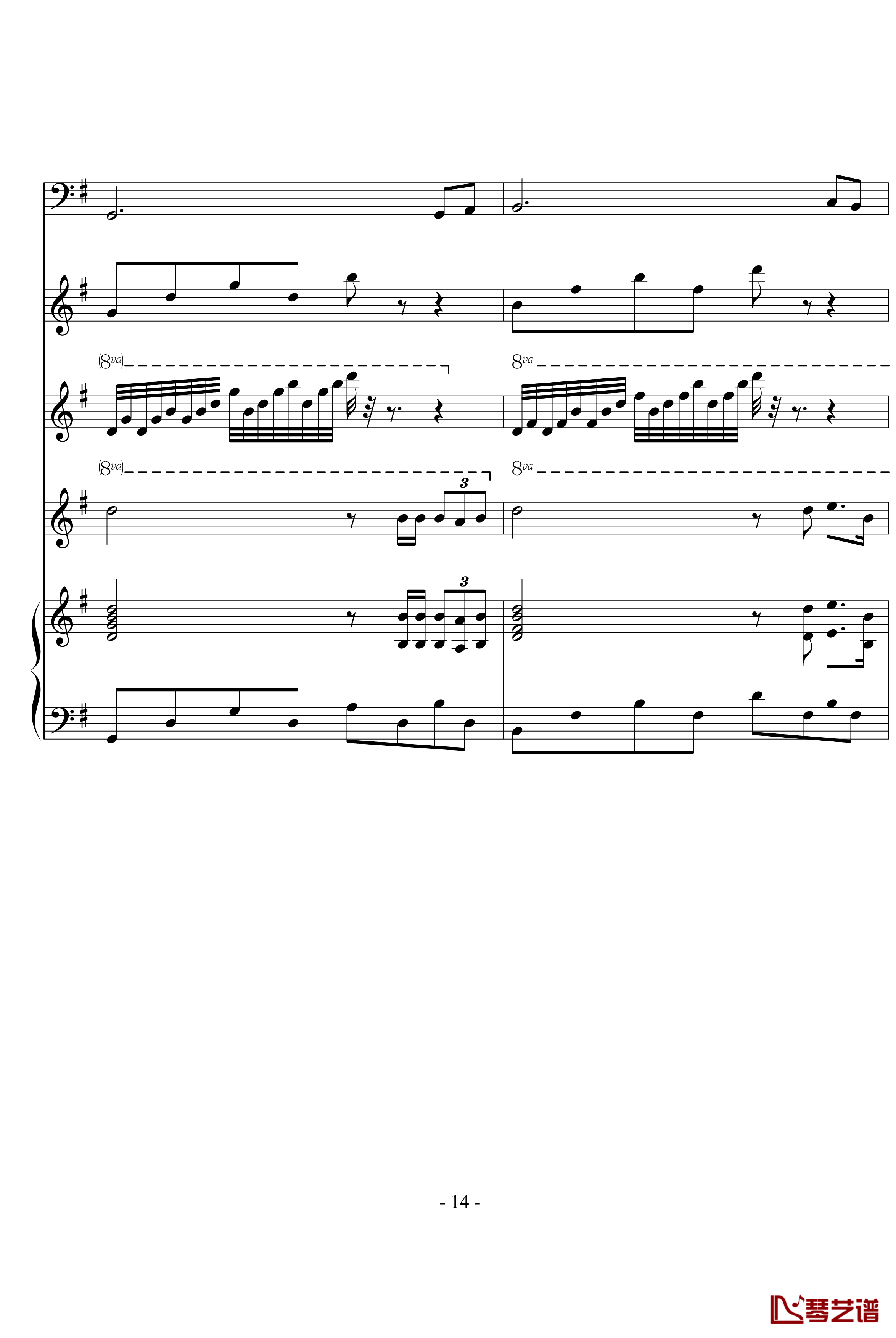 温馨永远钢琴谱-黄紫橙14