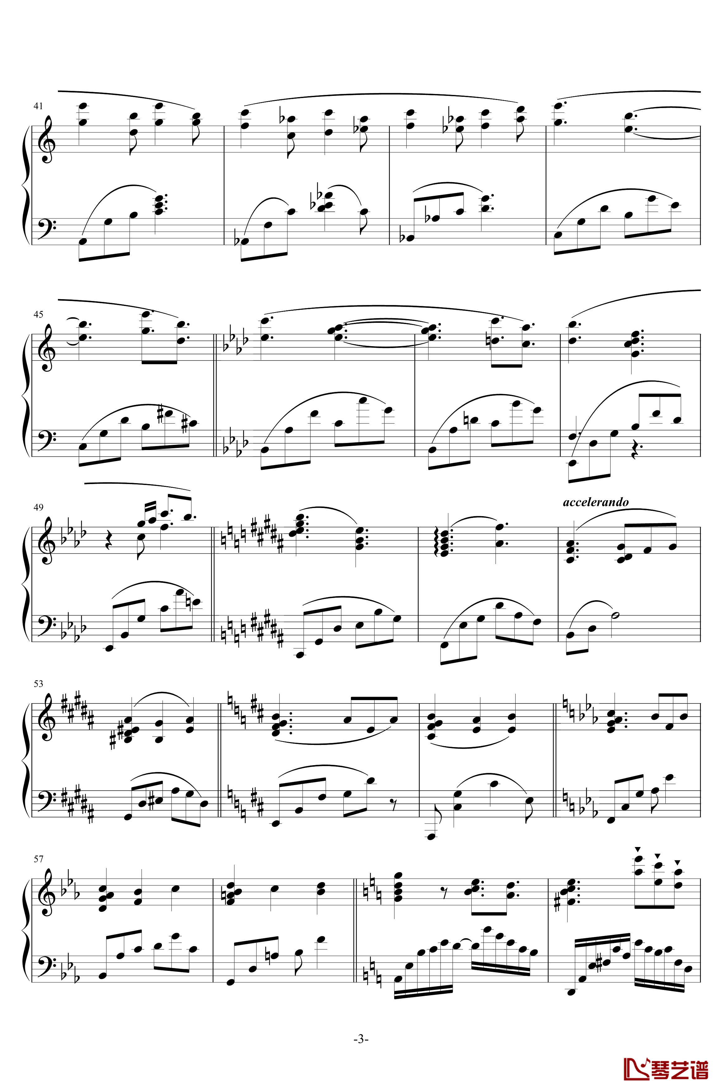 八月迷情钢琴谱-天心琴3