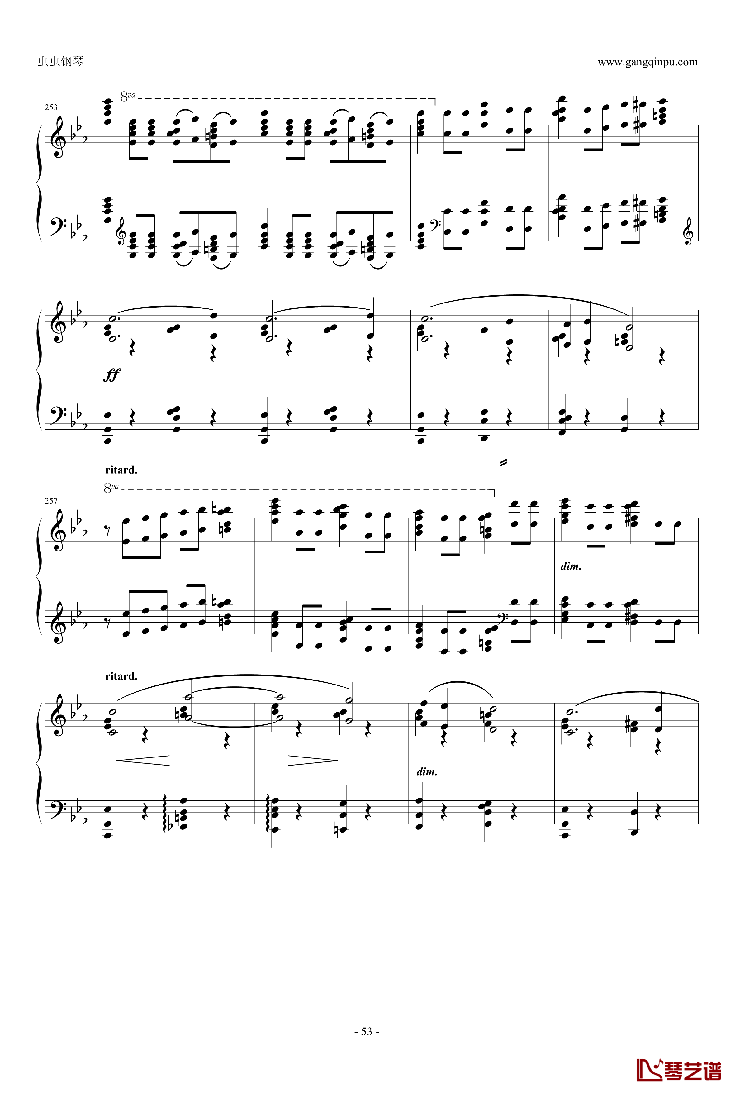 c小调第2钢琴协奏曲钢琴谱-拉赫马尼若夫53