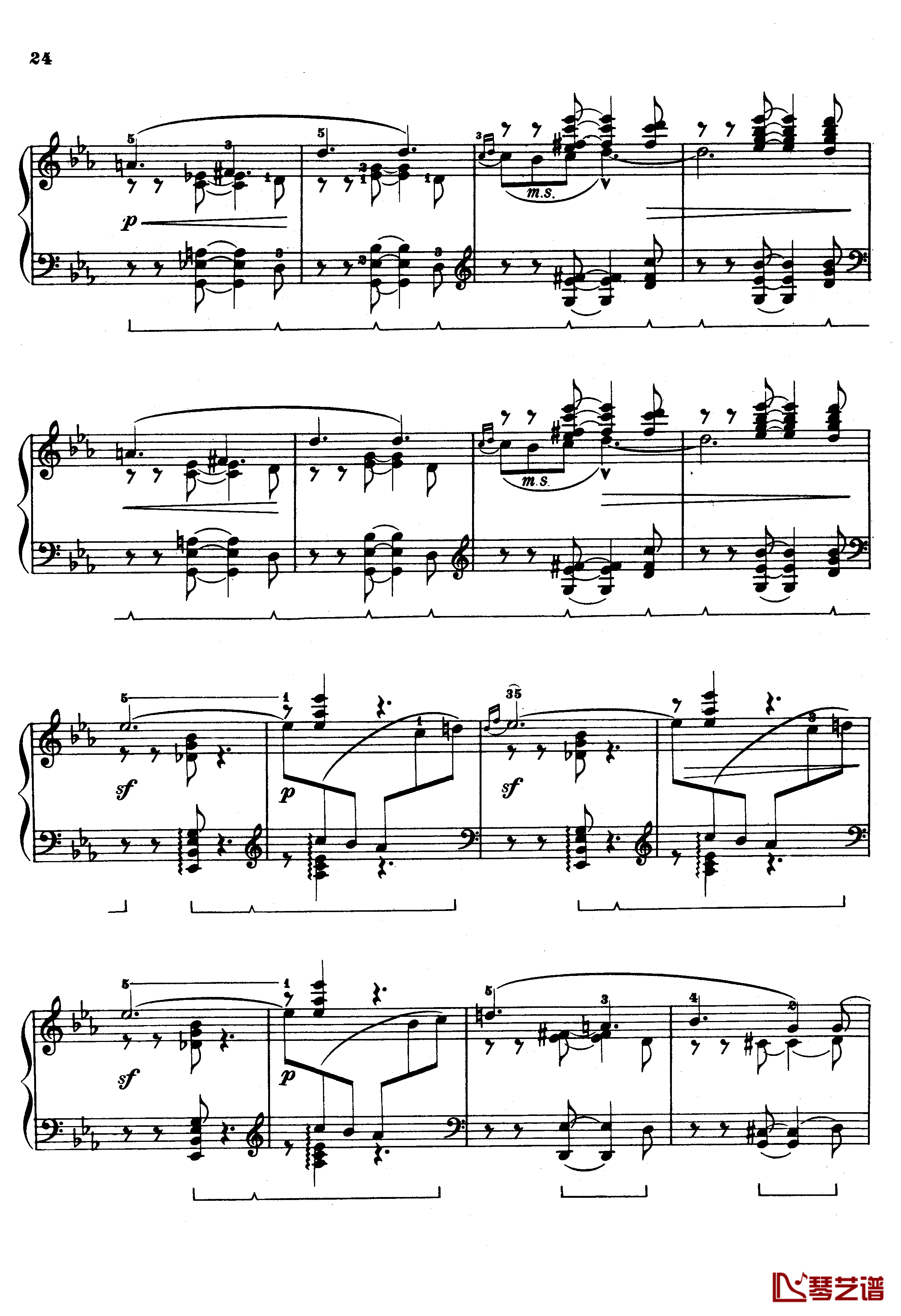 G大调船歌钢琴谱-鲁宾斯坦-安东·鲁宾斯坦4
