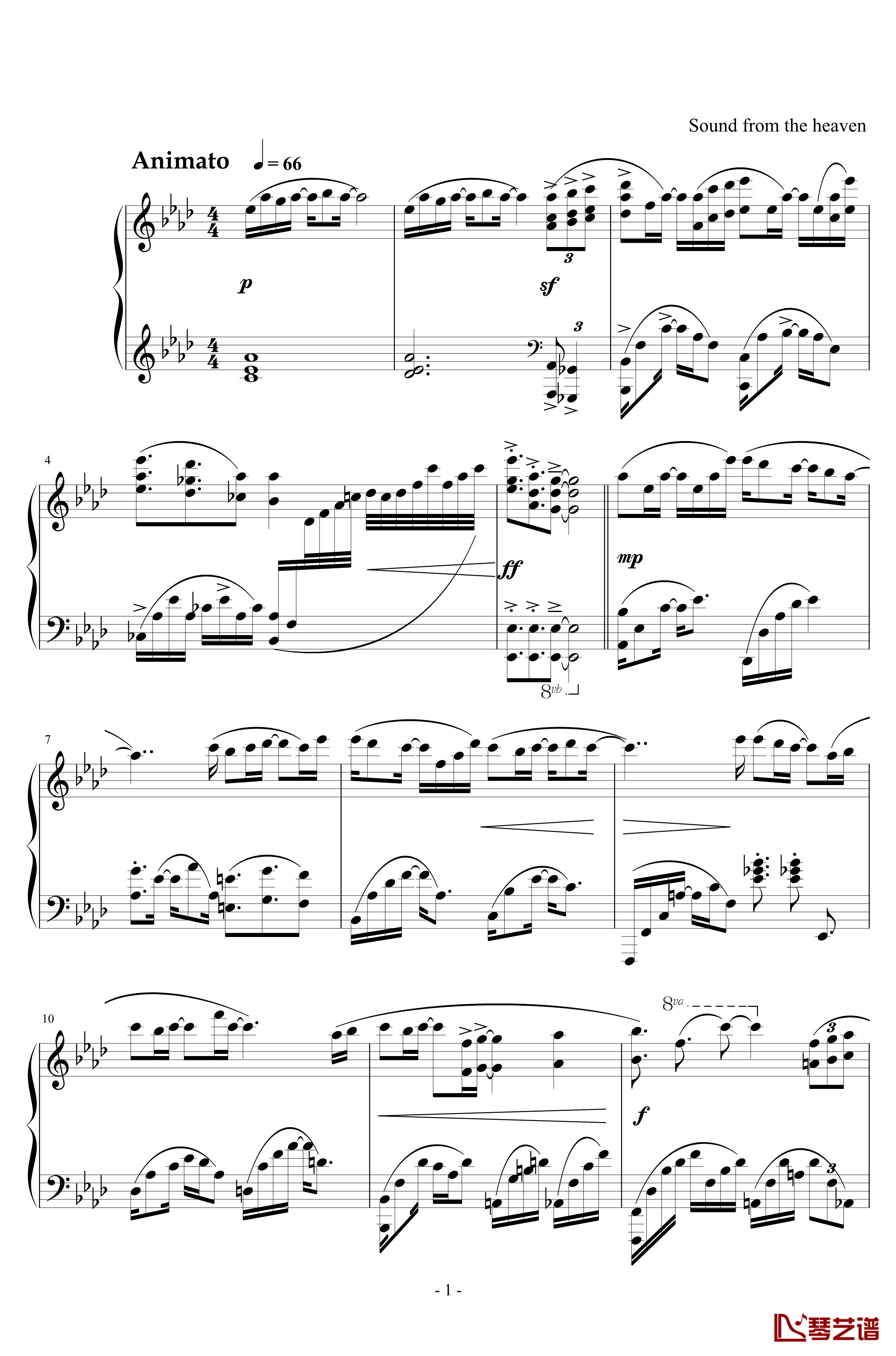 远方钢琴谱-天籁传声1