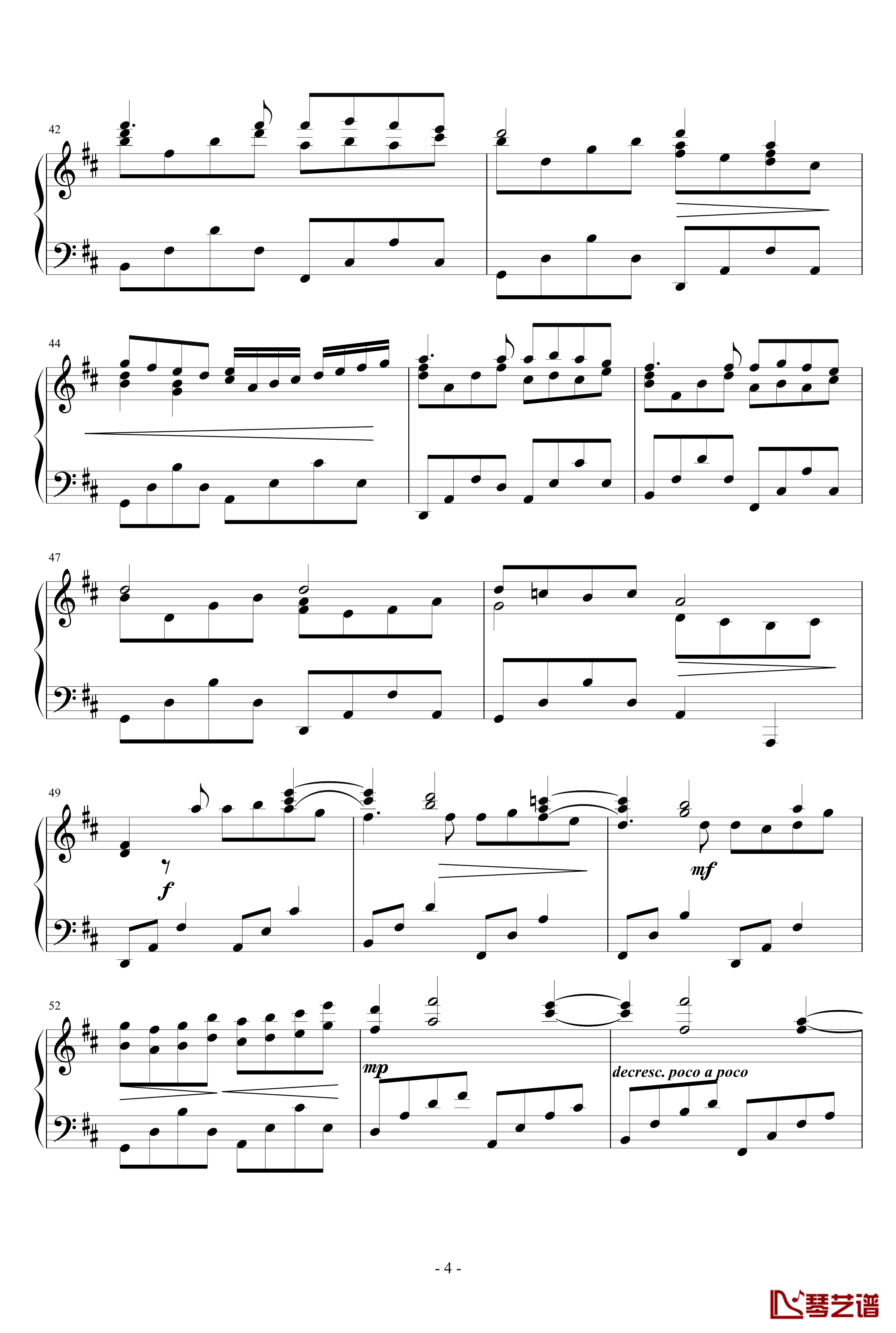 卡农正版钢琴谱-帕赫贝尔-Pachelbel4