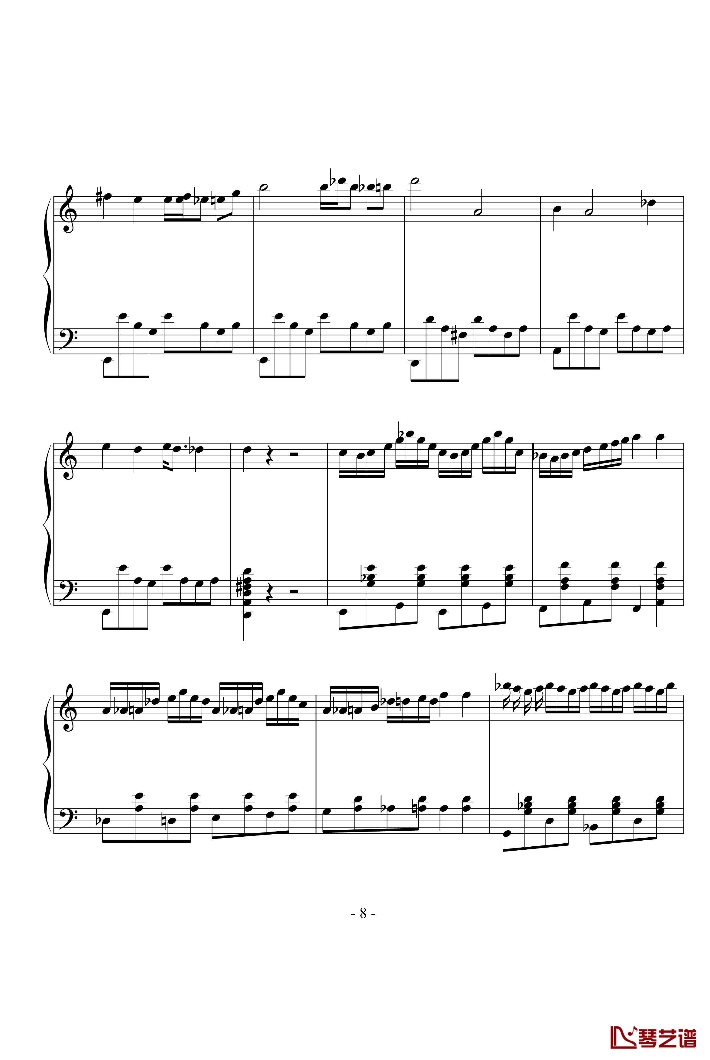 zarda钢琴谱-世界名曲8