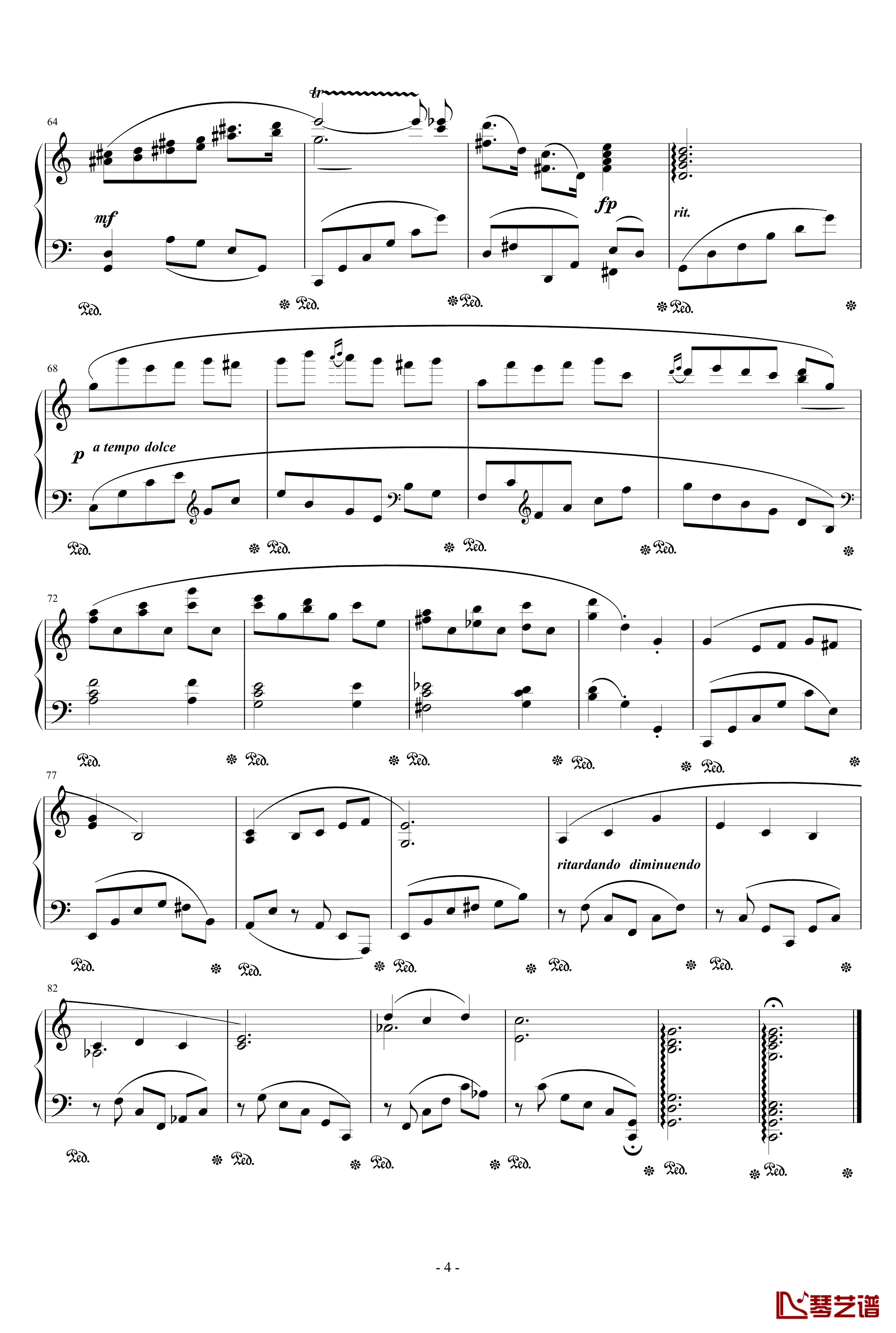 钢琴小品钢琴谱 Op.8 No.1-yutianyue1264
