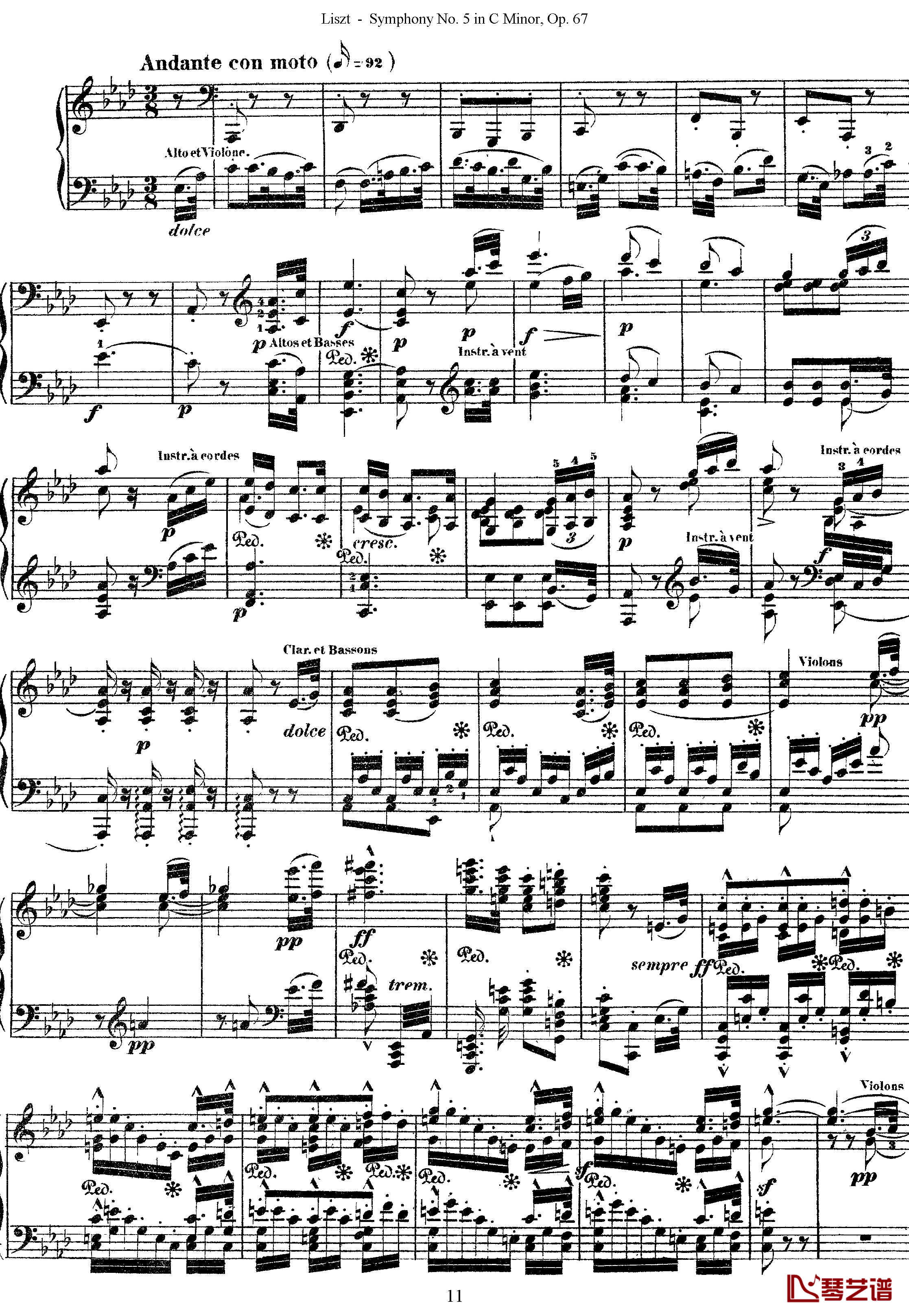 第五交响乐的钢琴曲钢琴谱-李斯特-李斯特改编自贝多芬11