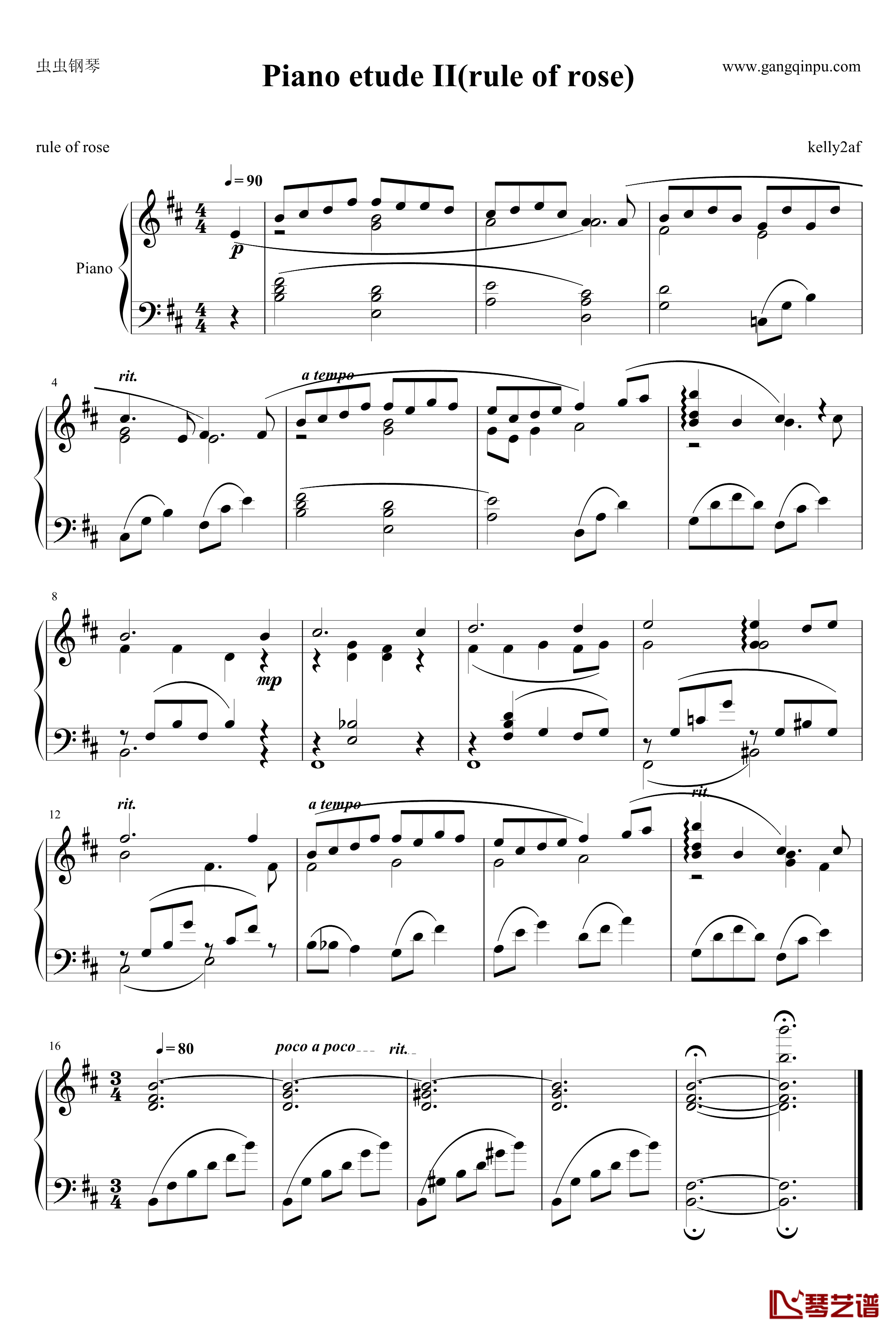 Piano etude II钢琴谱-rule of rose-蔷薇守则1