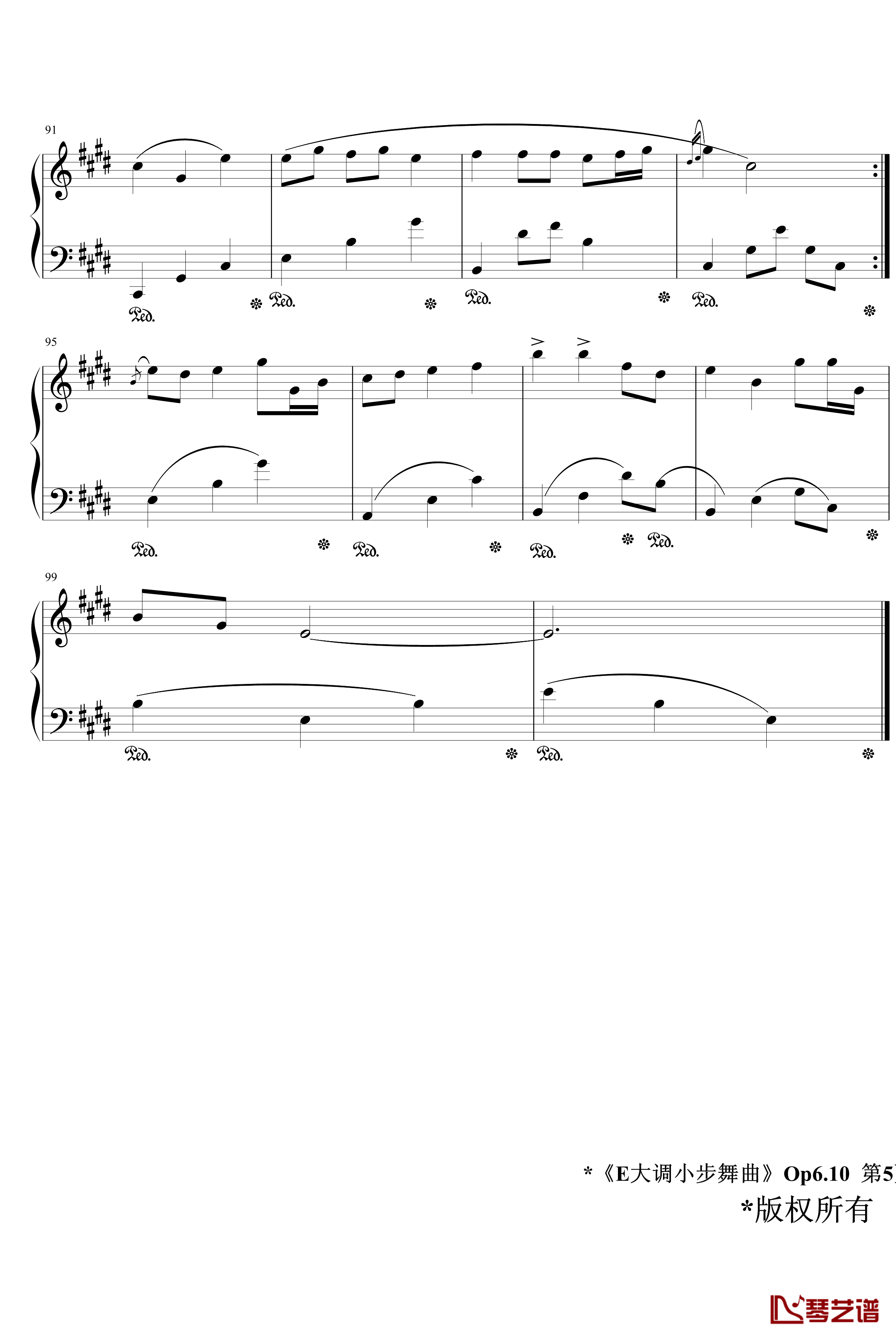 E大调小步舞曲Op6.10钢琴谱-jerry57435