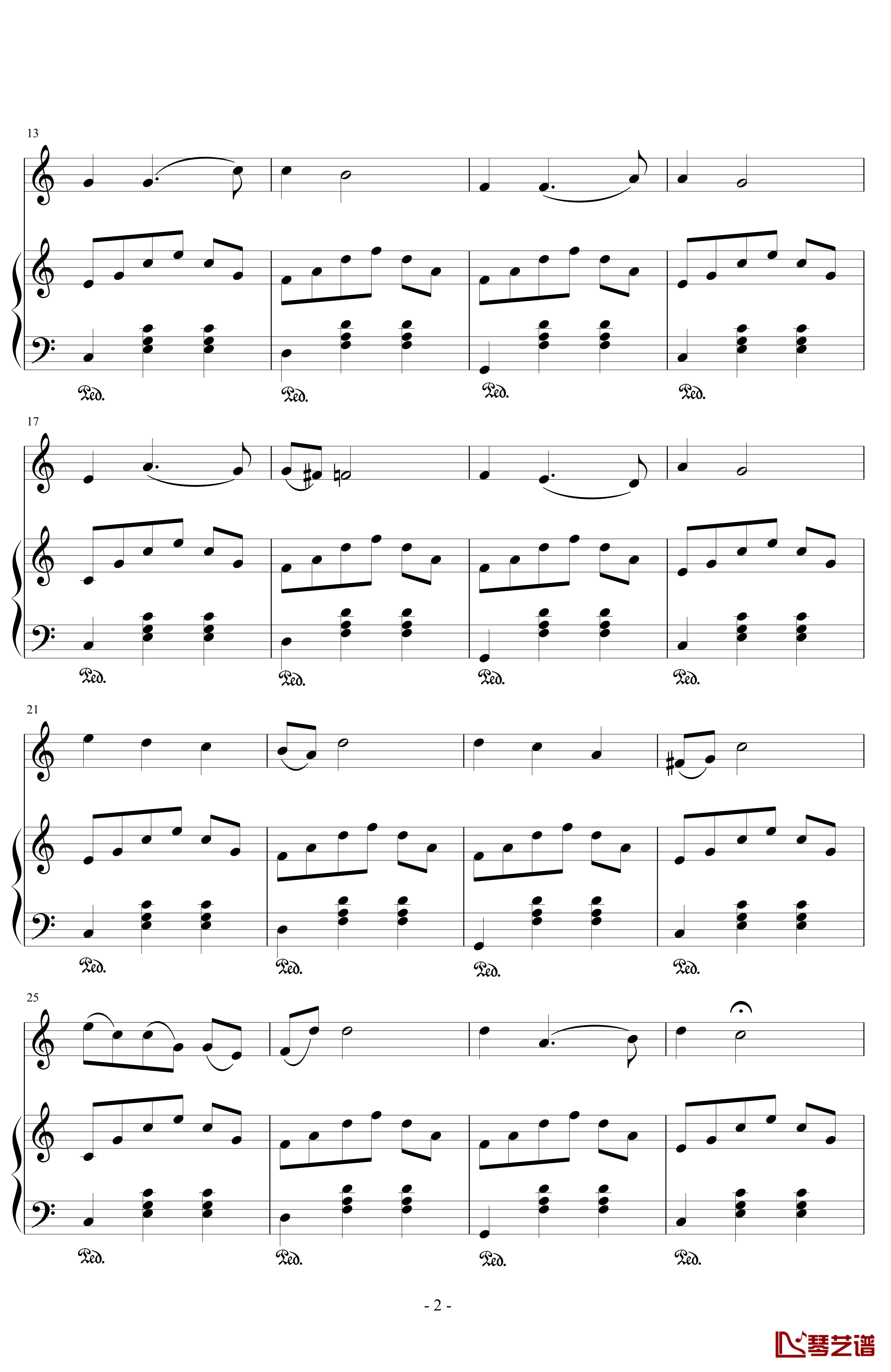 桑塔·露琪亚钢琴谱-小提琴&钢琴合奏-世界名曲2