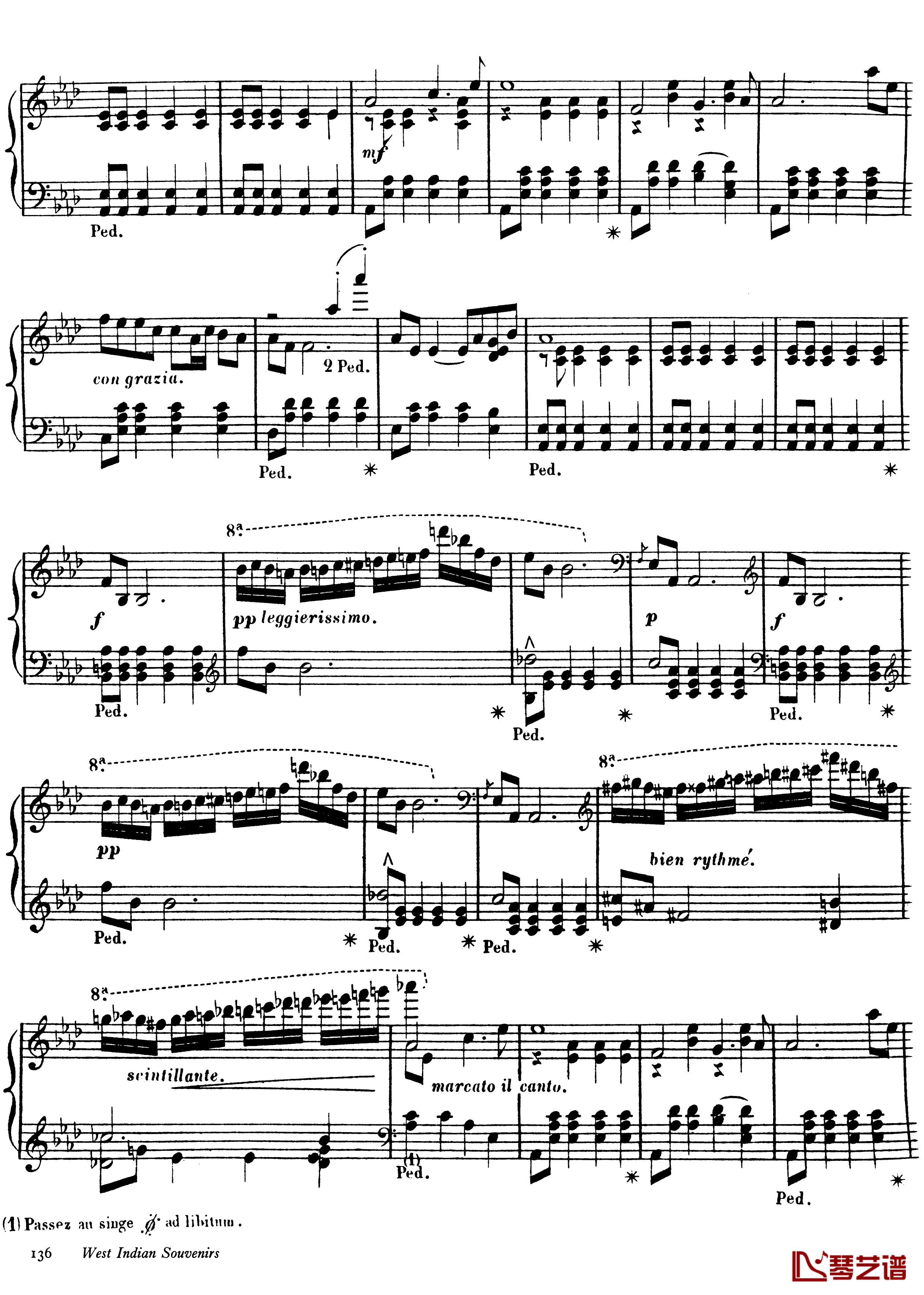 西印度小夜曲 Op.11钢琴谱-戈特沙尔克4