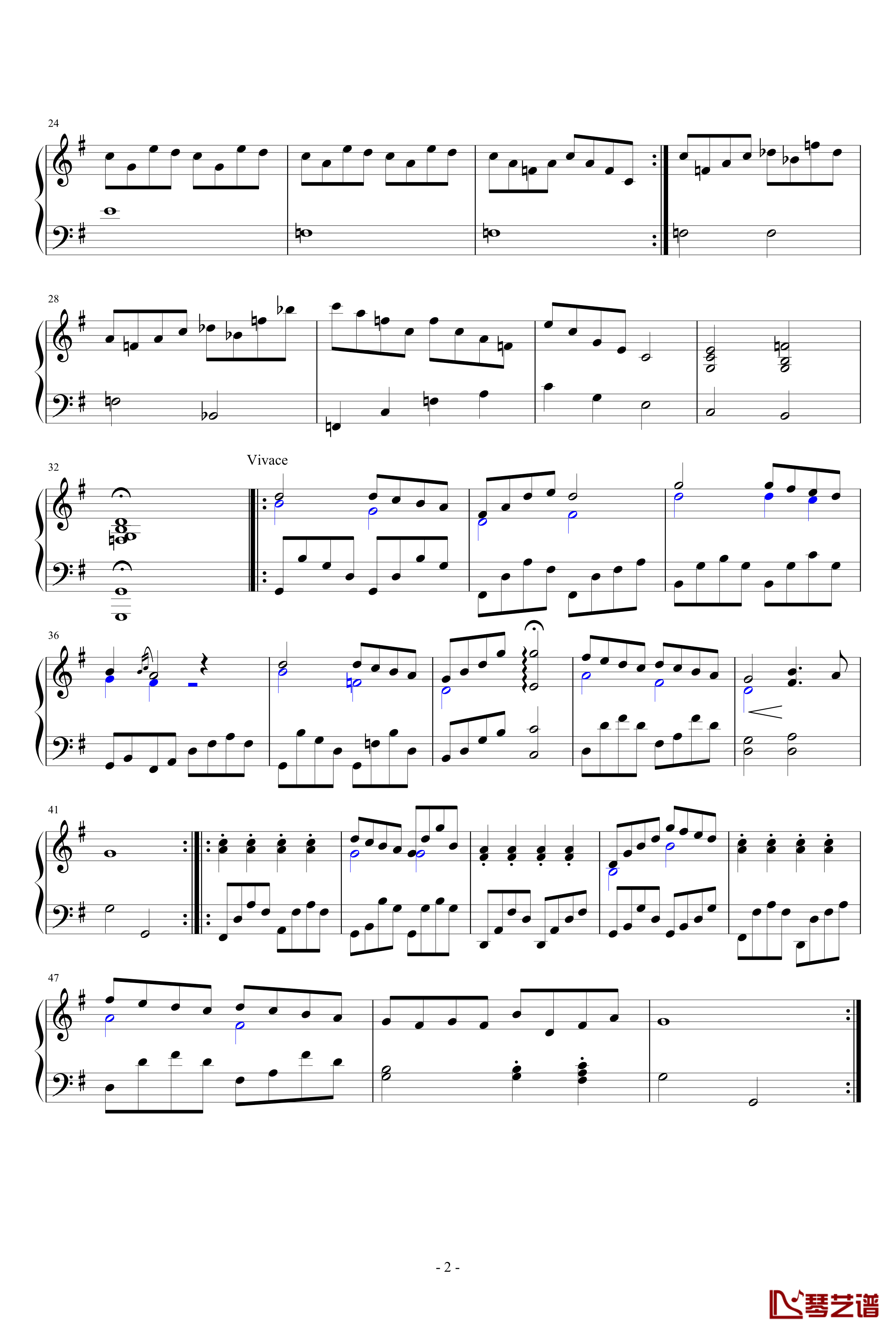小奏鸣曲opus.12 nr.2钢琴谱-作曲-yutianyue1262