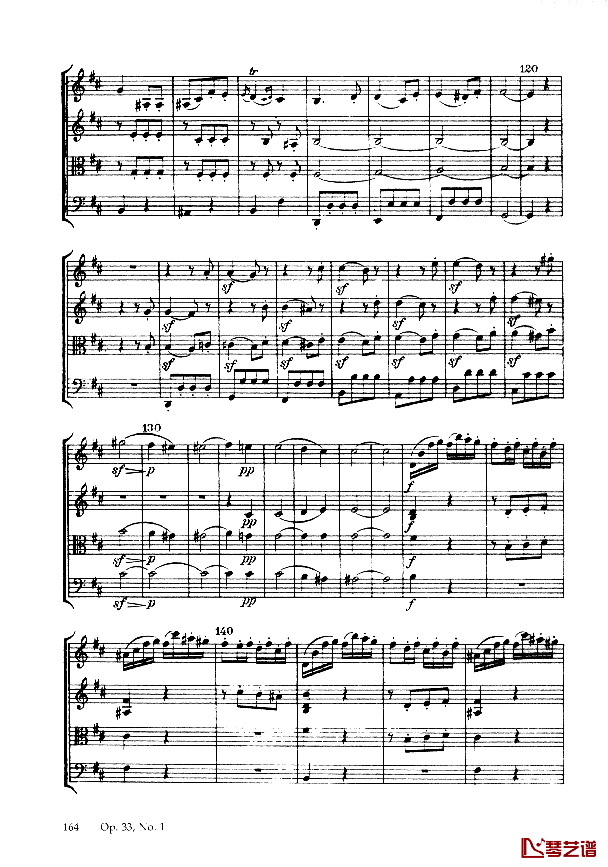 b小调弦乐四重奏 Op.33  No.1钢琴谱-海顿18