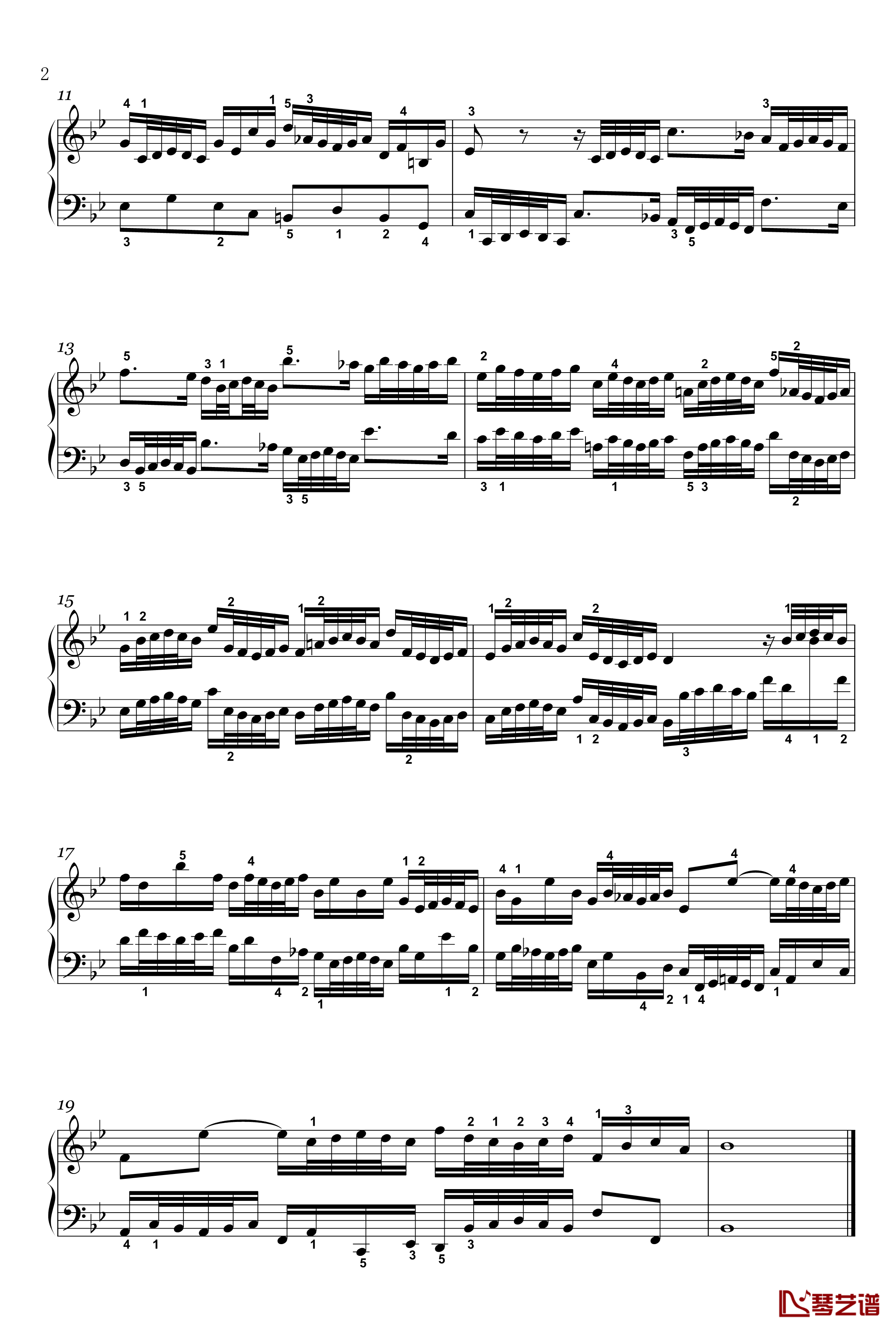 二部创意曲钢琴谱-14-BWV-785-雅克·奥芬巴赫2