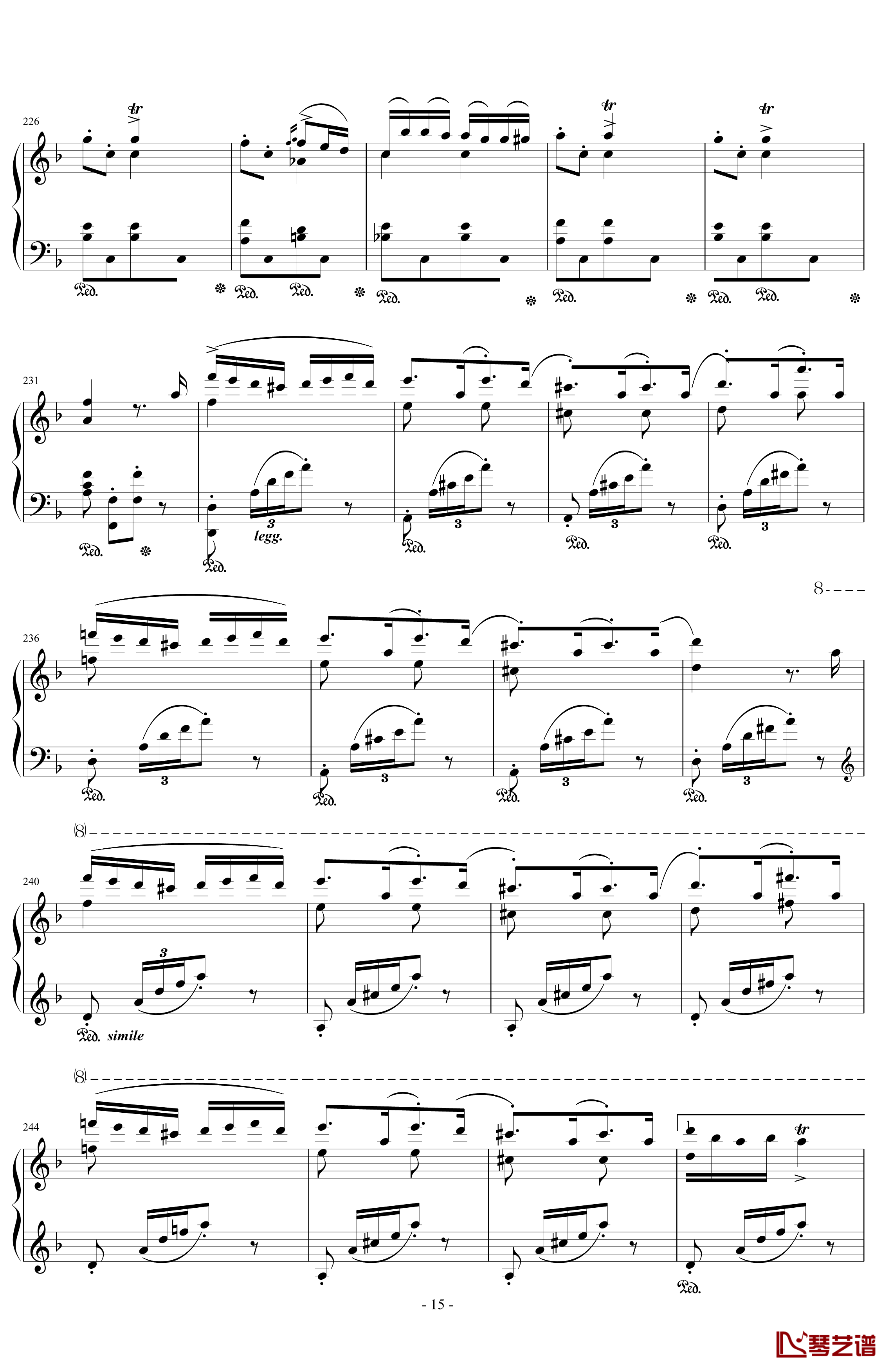 匈牙利狂想曲14号钢琴谱-李斯特的又一首宏大的作品-李斯特15