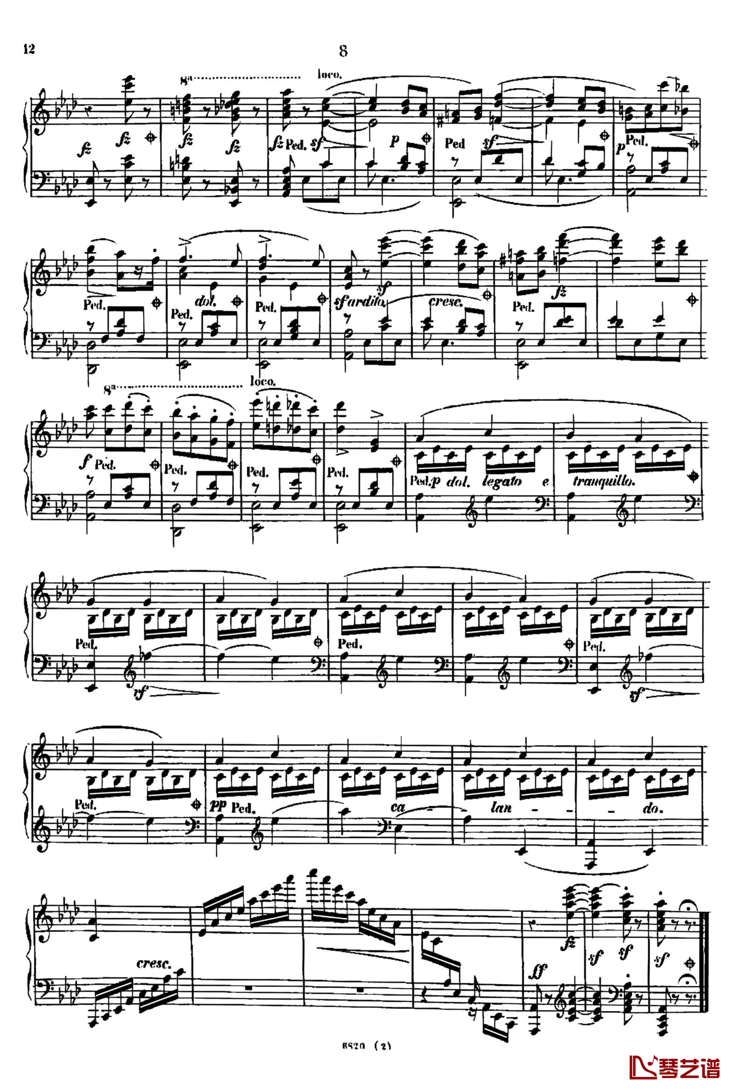 降A大调夜曲 心愿 Op.604  No.2钢琴谱-车尔尼-Czerny8