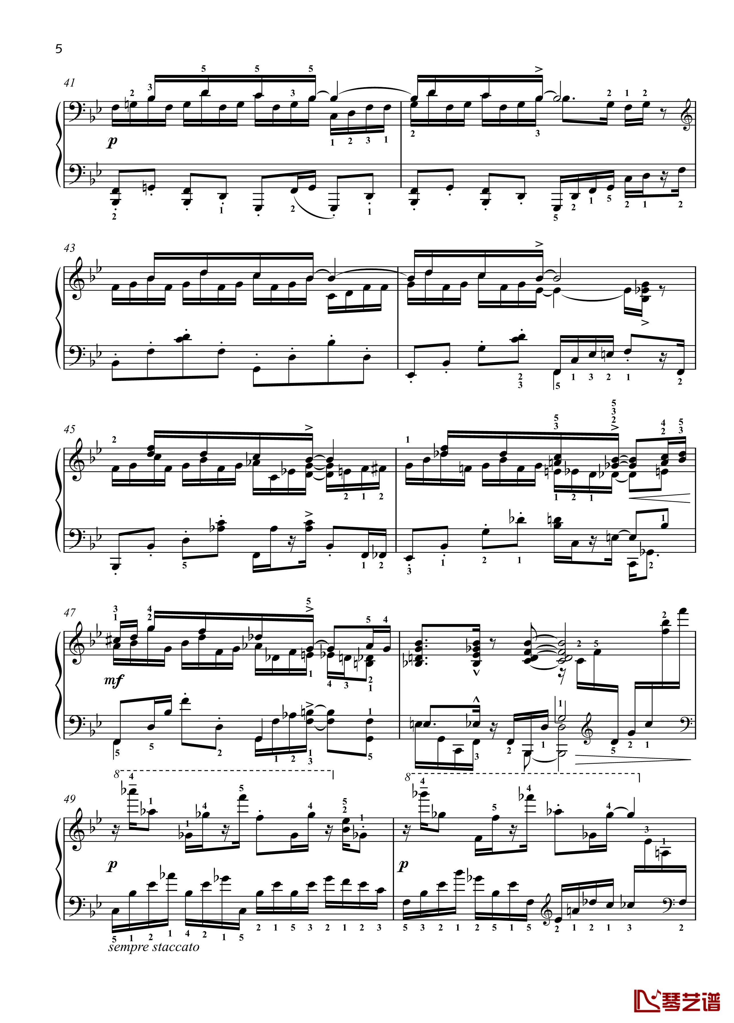 八首音乐会练习曲钢琴谱-Eight Concert ?tudes Op 40 - No. 6. Pastoral. Allegro moderato-爵士-尼古拉·凯帕斯汀5