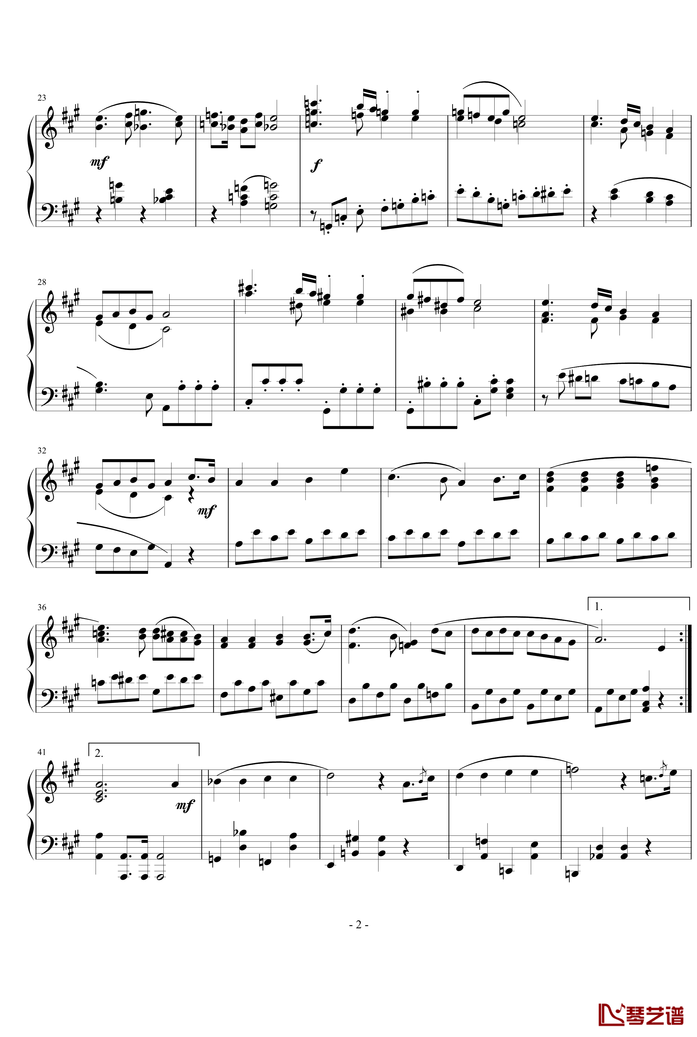 A大调奏鸣曲第一乐章钢琴谱-清代皇帝2