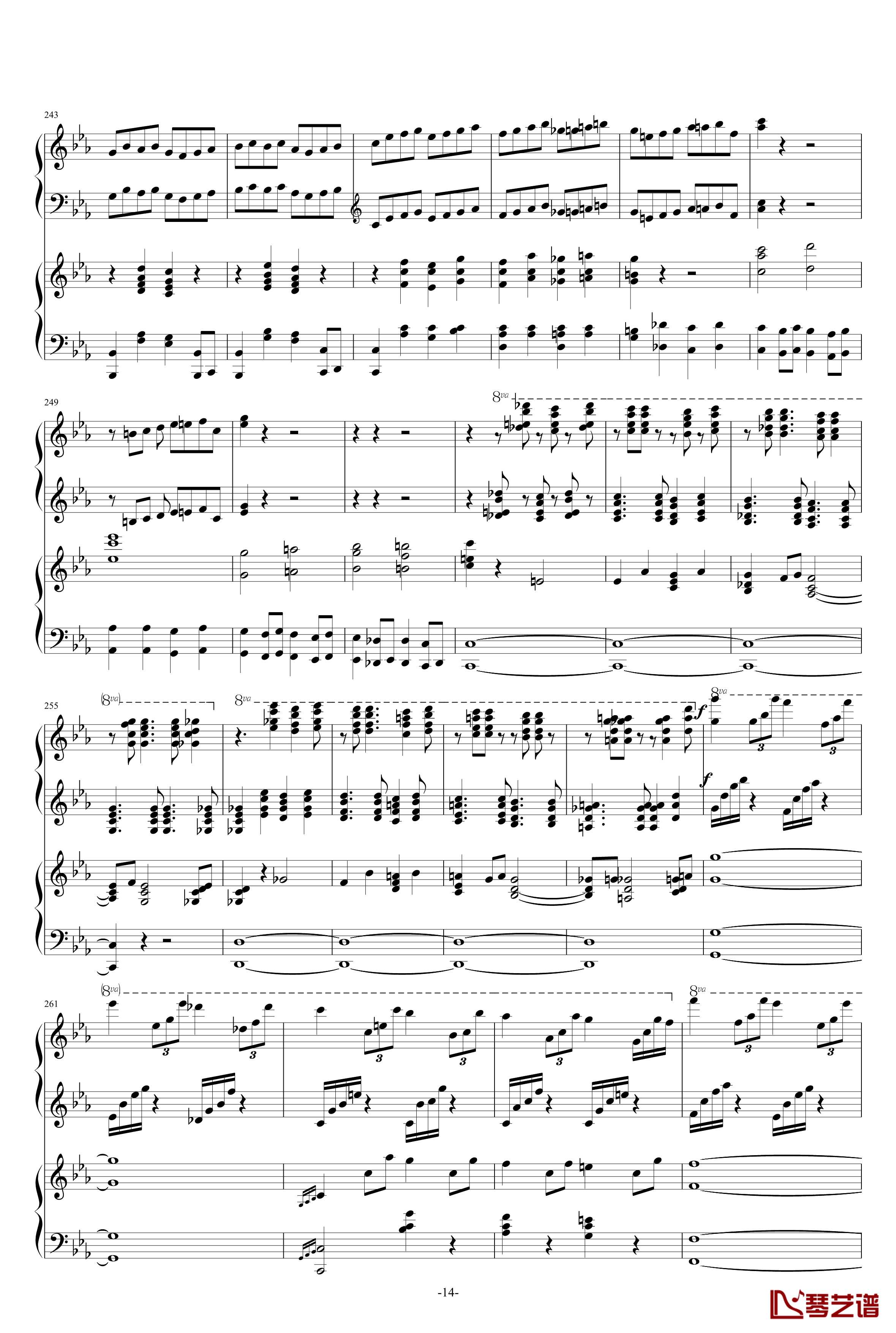 第二钢琴协奏曲第三乐章钢琴谱-拉赫玛尼诺夫14