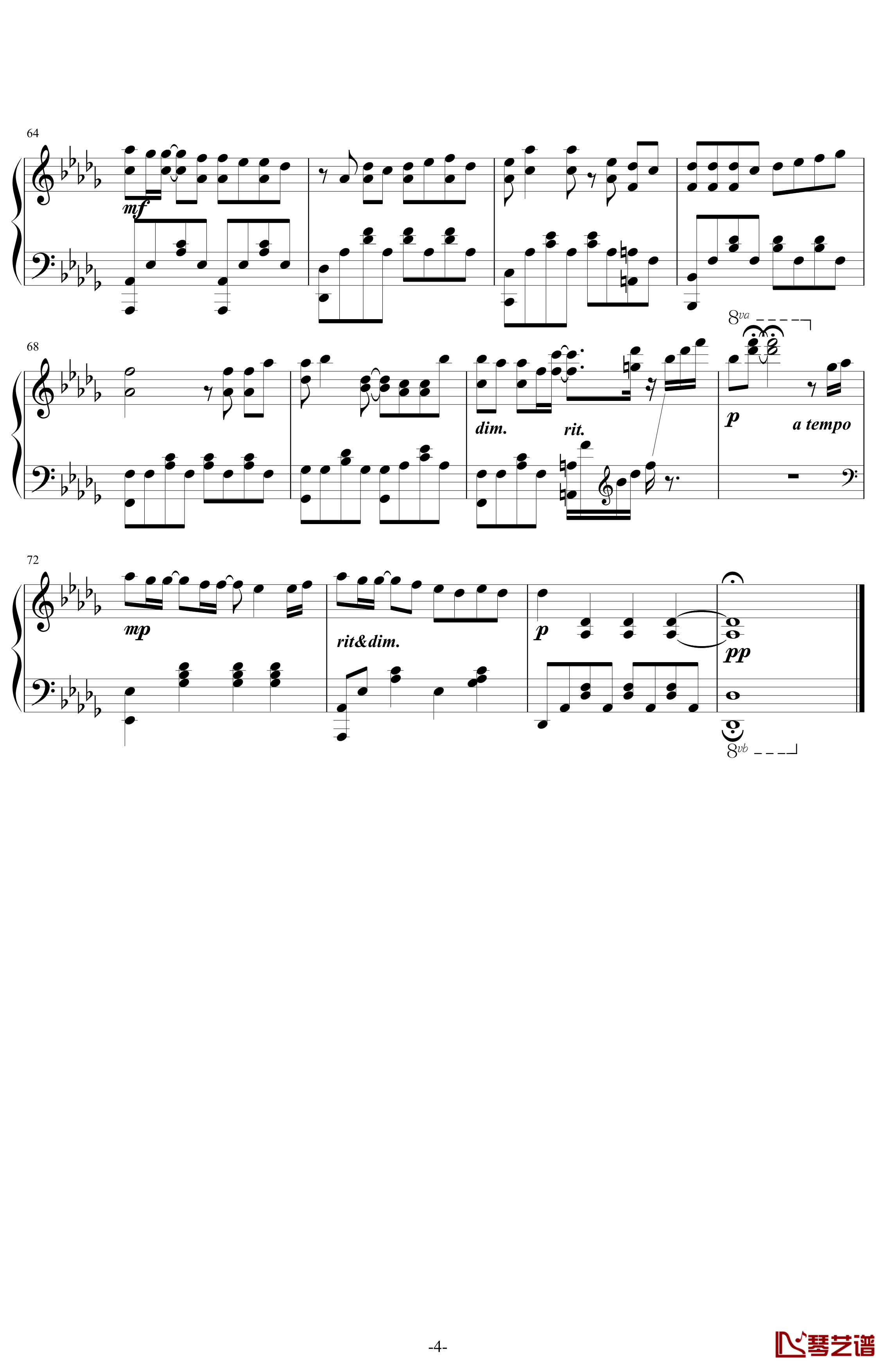 枫钢琴谱-周杰伦4