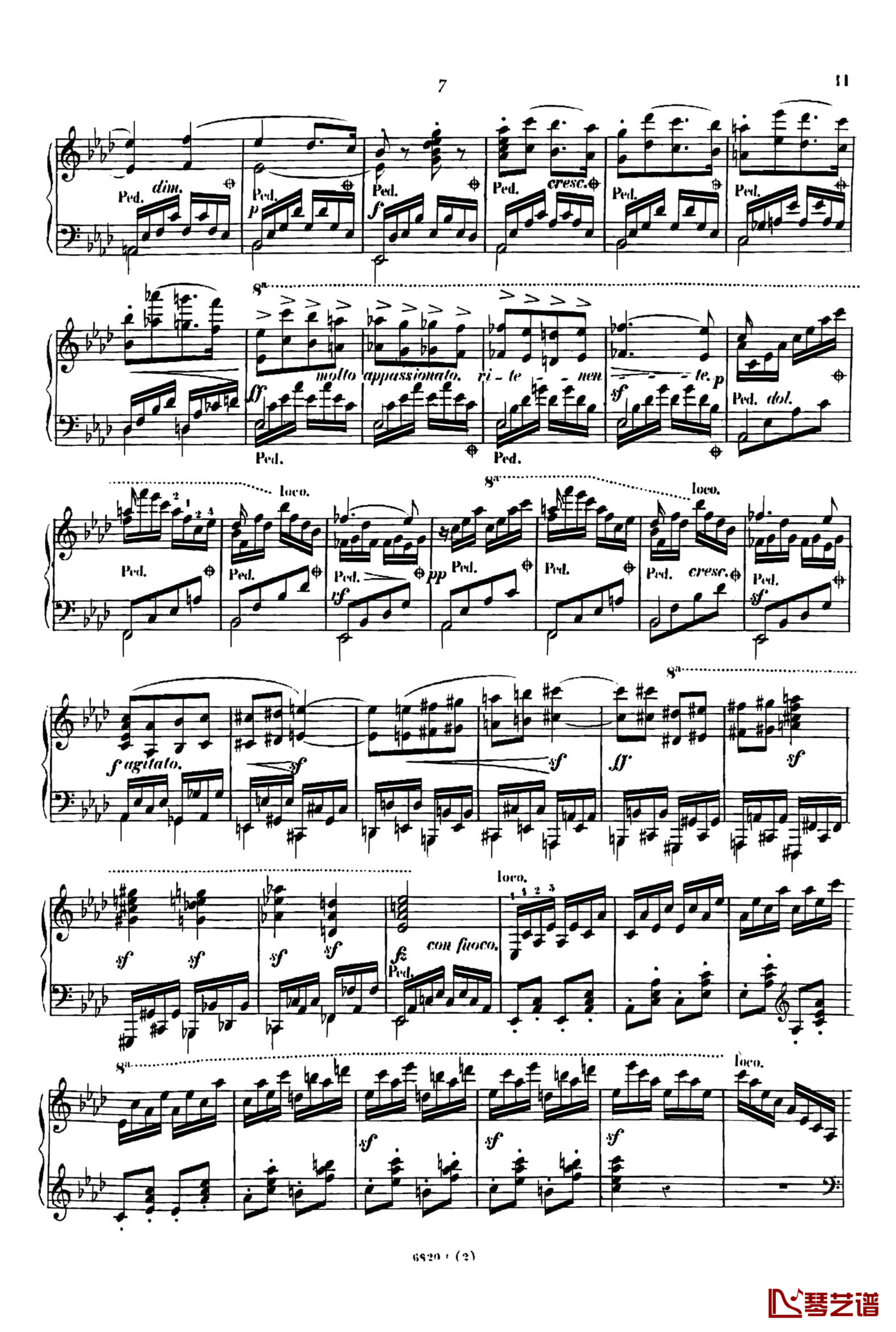 降A大调夜曲 心愿 Op.604  No.2钢琴谱-车尔尼-Czerny7