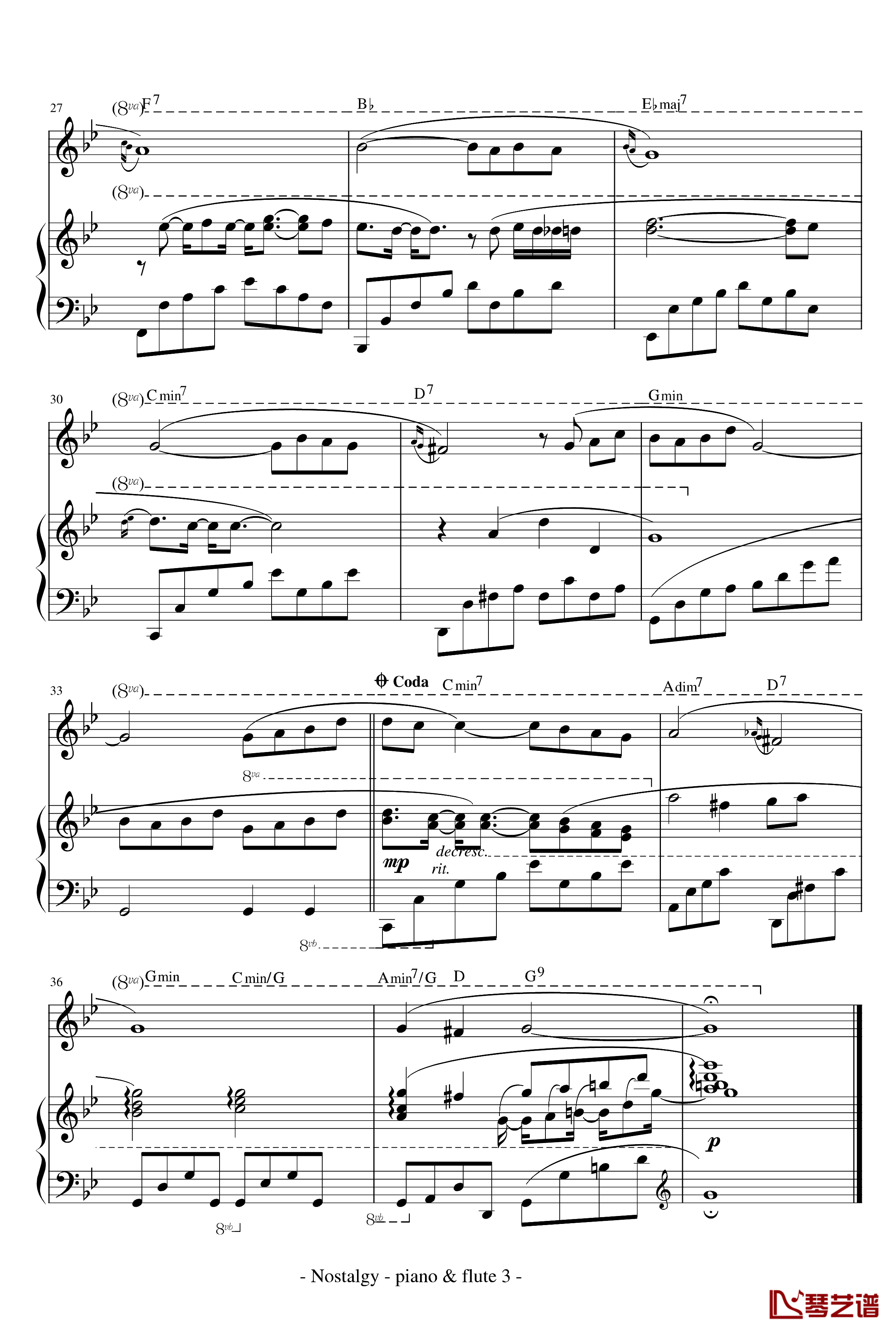 思乡曲钢琴谱-乡愁-克莱德曼3