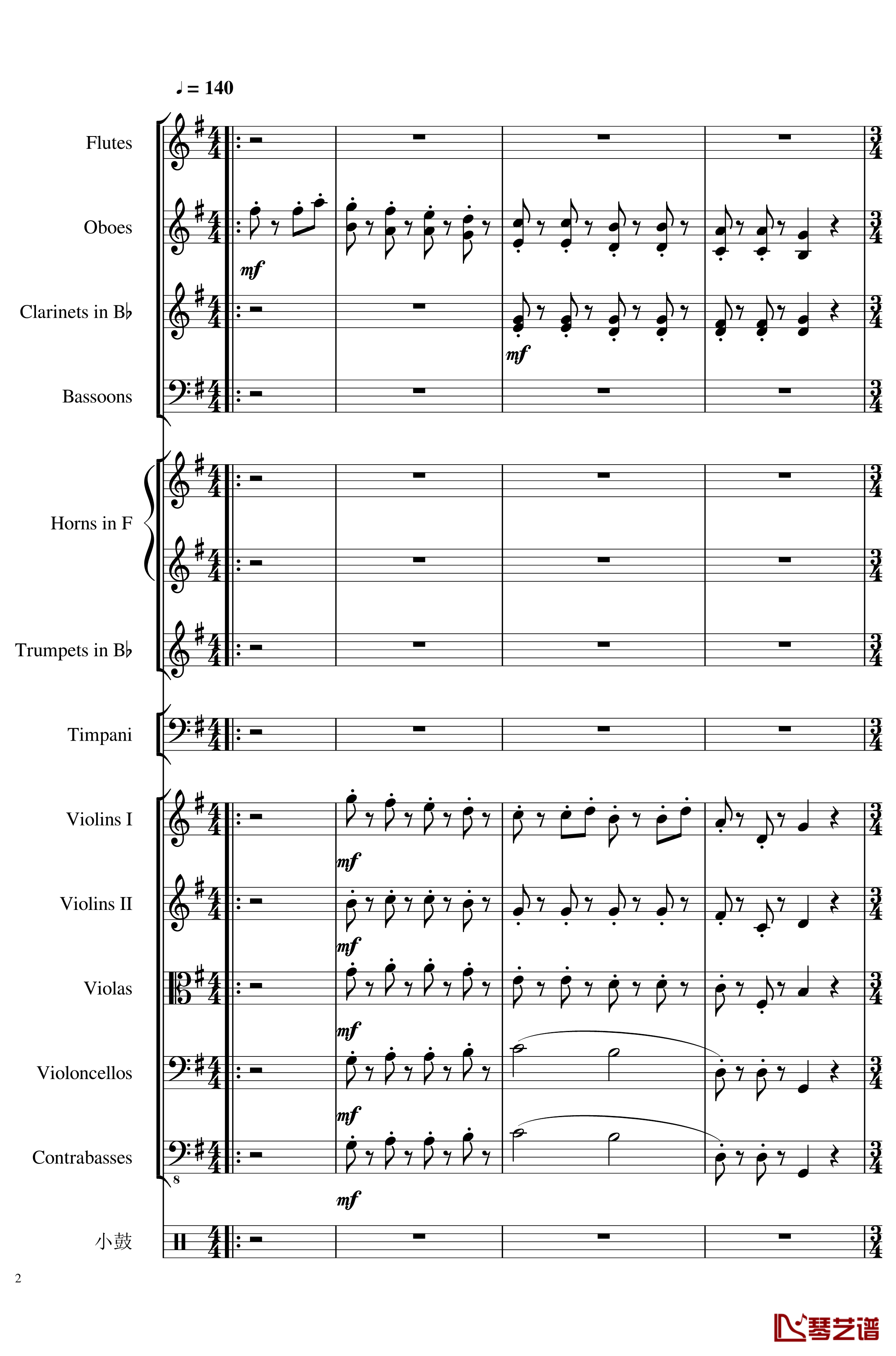 4 Contredanse for Chamber Orchestra, Op.120钢琴谱-No.4-一个球2