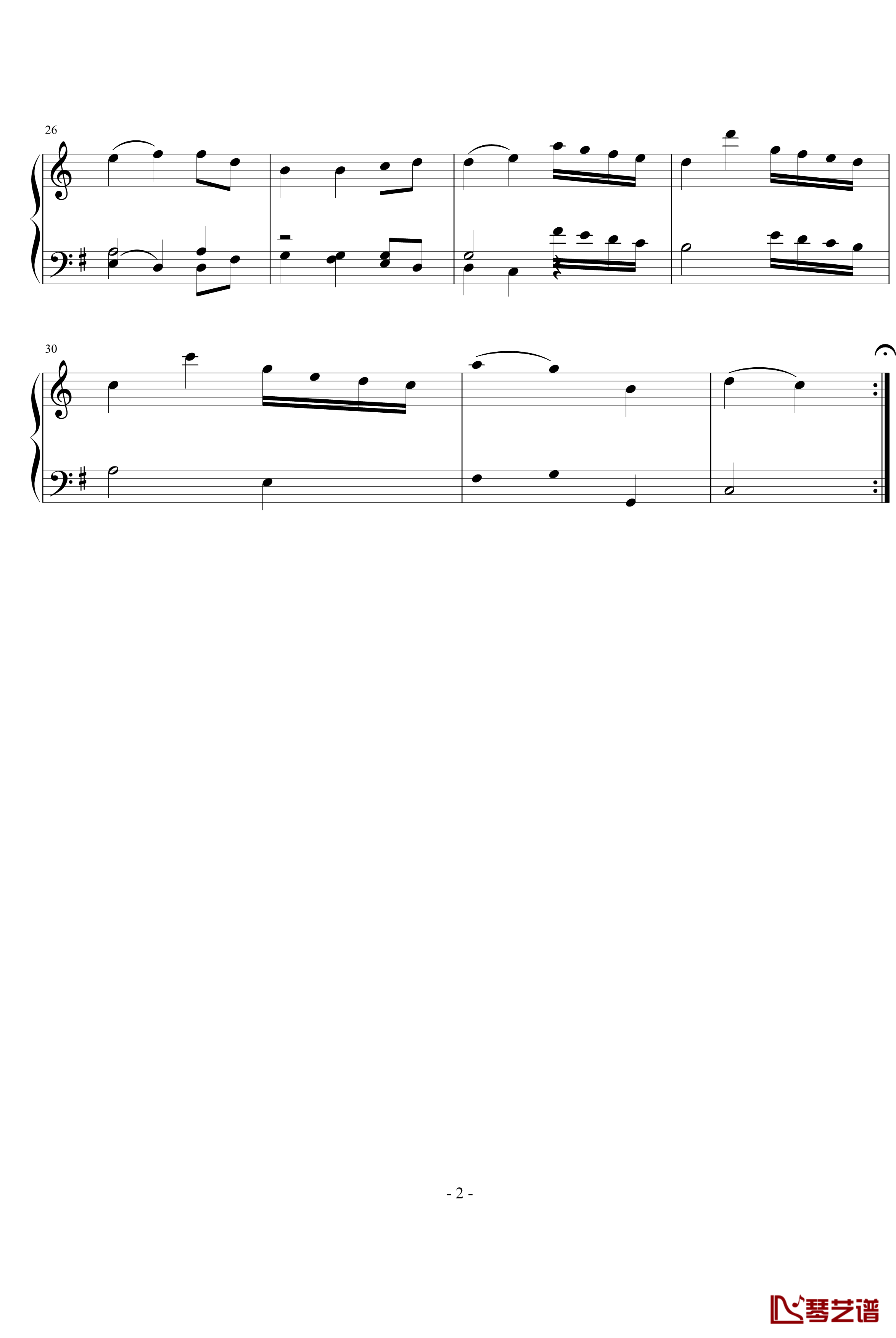 小步舞曲K.1钢琴谱-莫扎特2